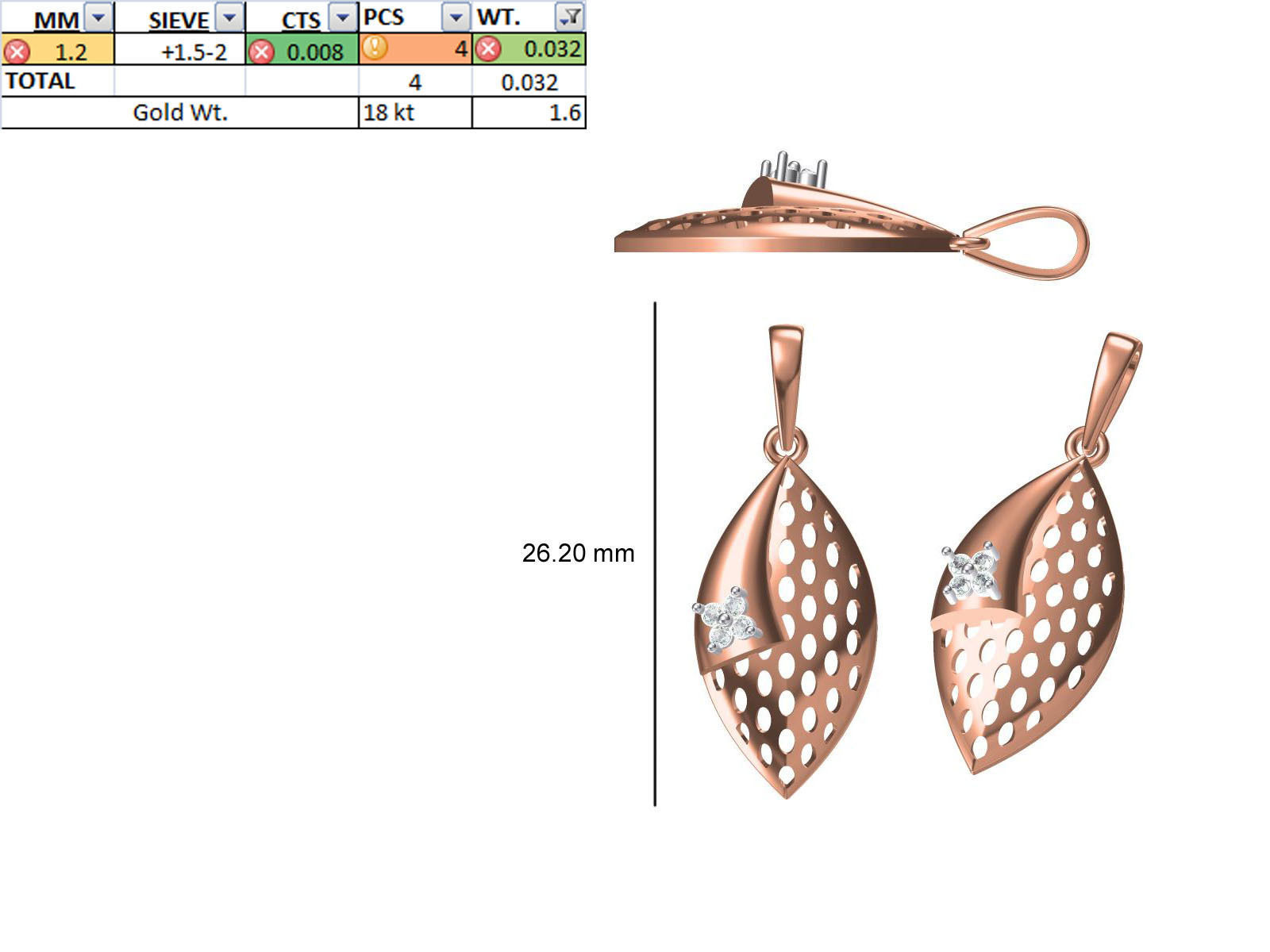 200 JCD PENDANT EARRINGS SET BULK COLLECTION 2GM LIGHT WT 3D print model_2