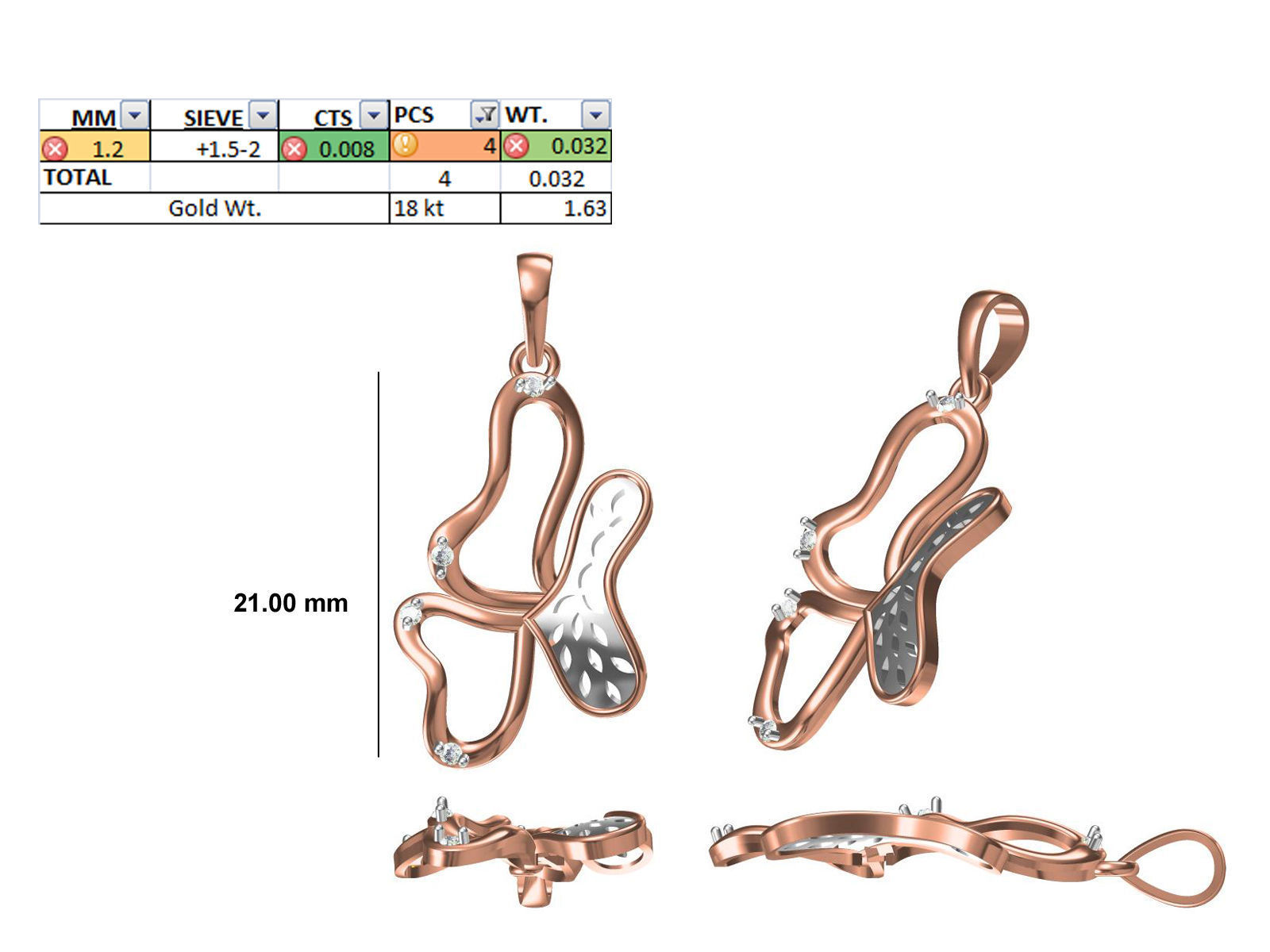 200 JCD PENDANT EARRINGS SET BULK COLLECTION 2GM LIGHT WT 3D print model_65