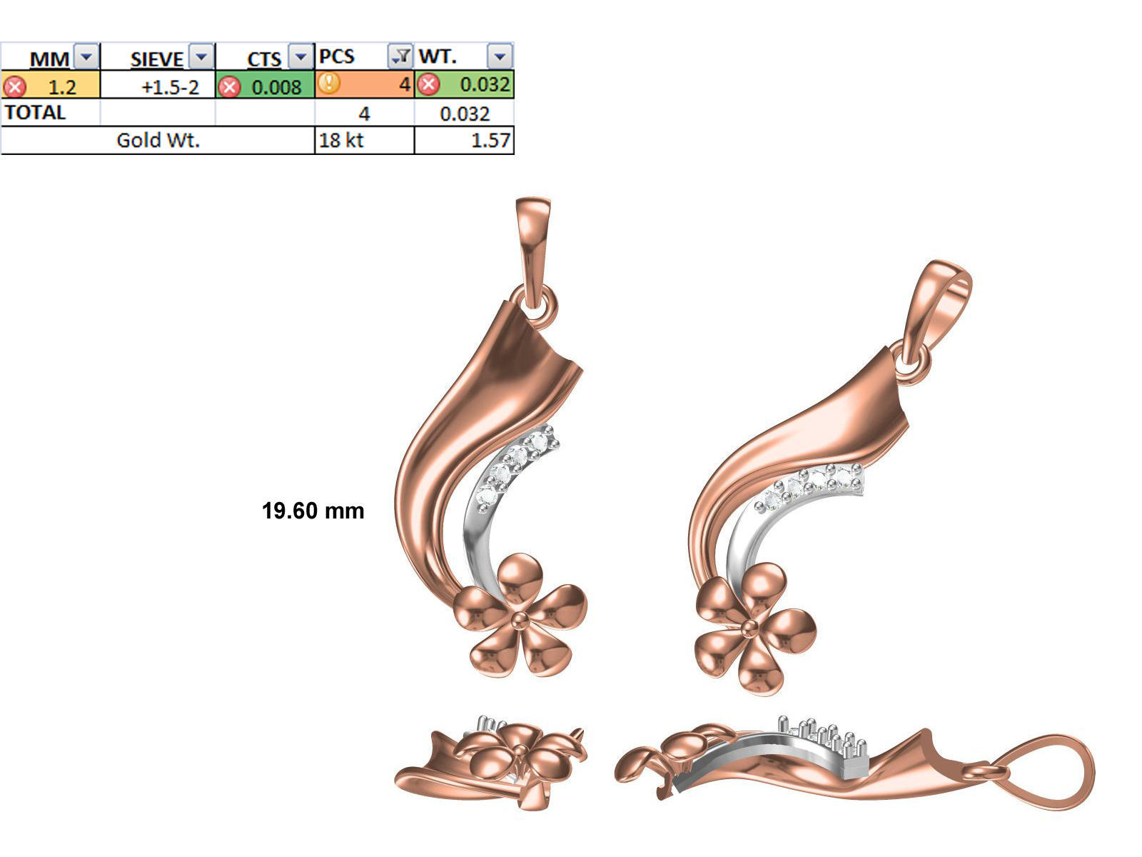 200 JCD PENDANT EARRINGS SET BULK COLLECTION 2GM LIGHT WT 3D print model_56