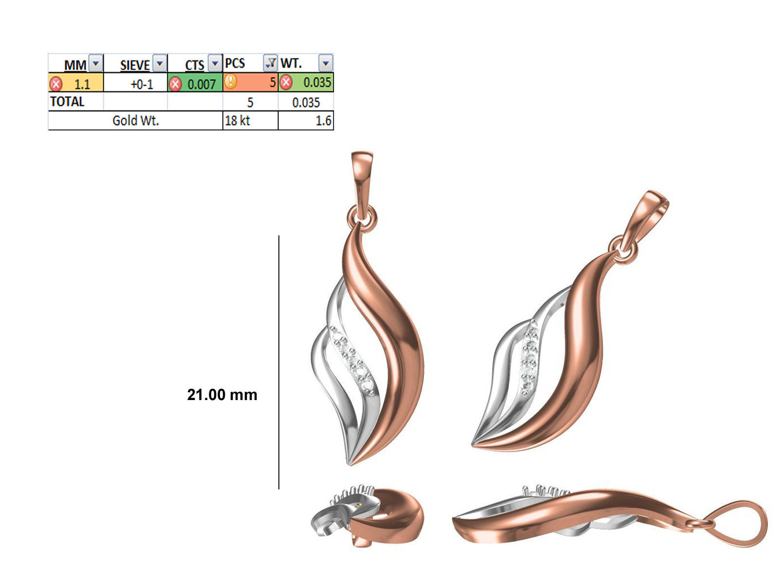 200 JCD PENDANT EARRINGS SET BULK COLLECTION 2GM LIGHT WT 3D print model_57