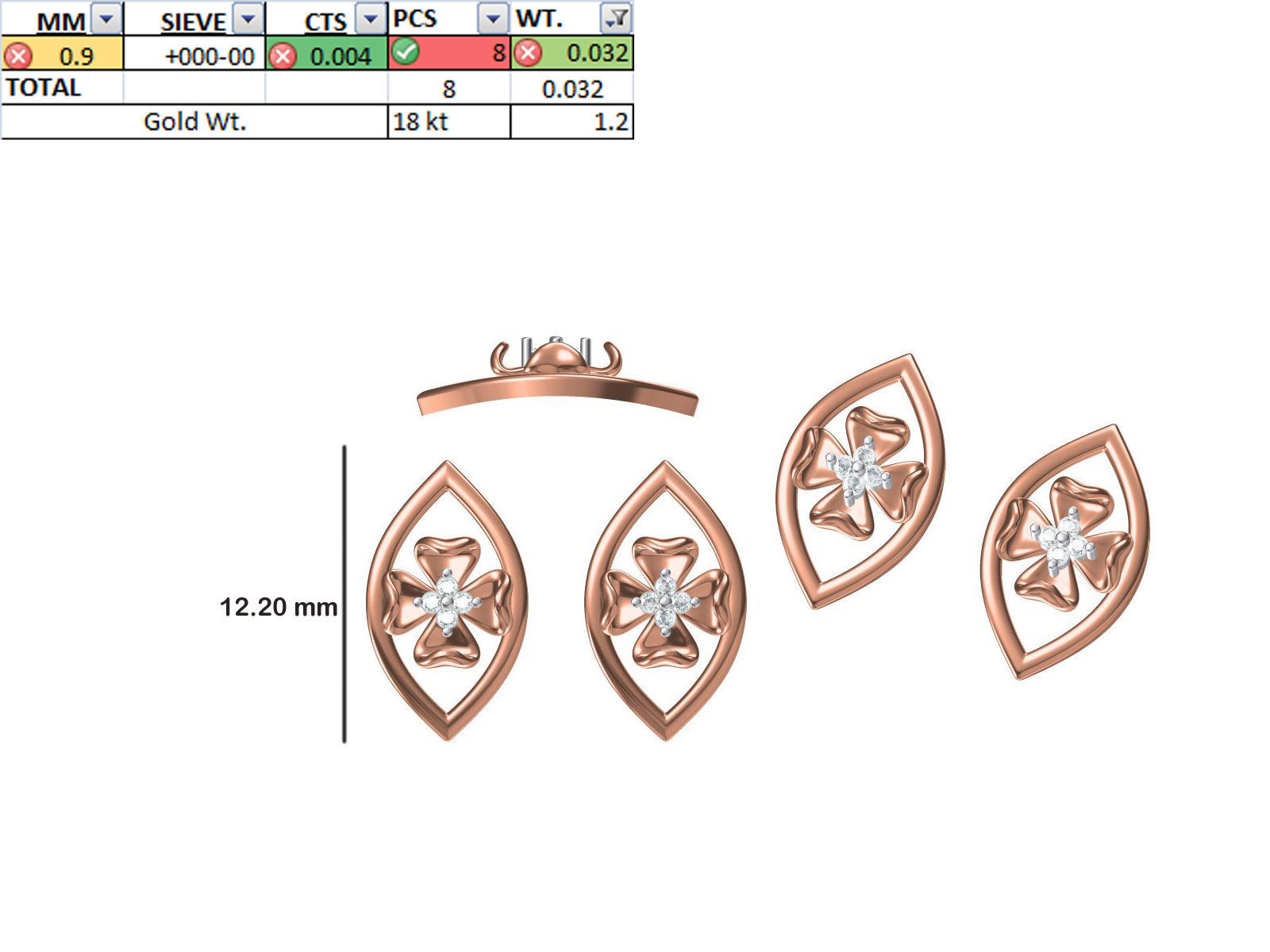 200 JCD PENDANT EARRINGS SET BULK COLLECTION 2GM LIGHT WT 3D print model_27