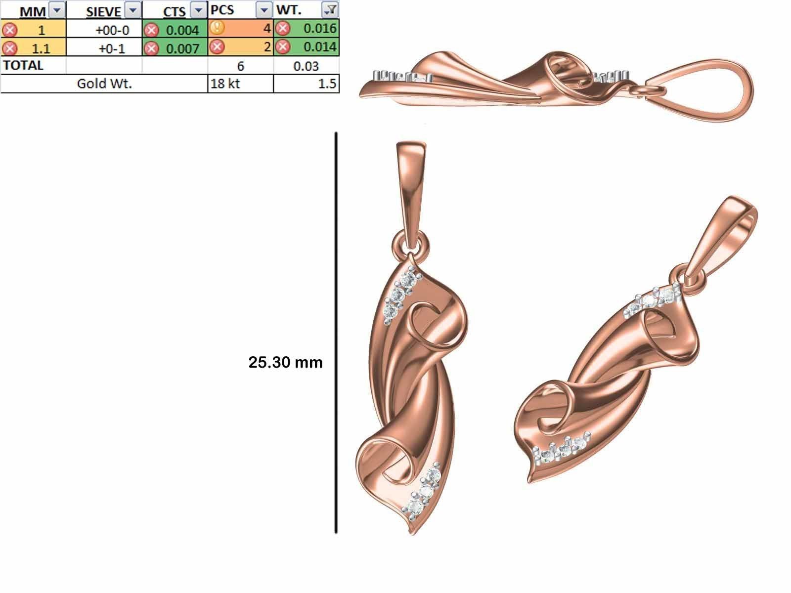 200 JCD PENDANT EARRINGS SET BULK COLLECTION 2GM LIGHT WT 3D print model_40