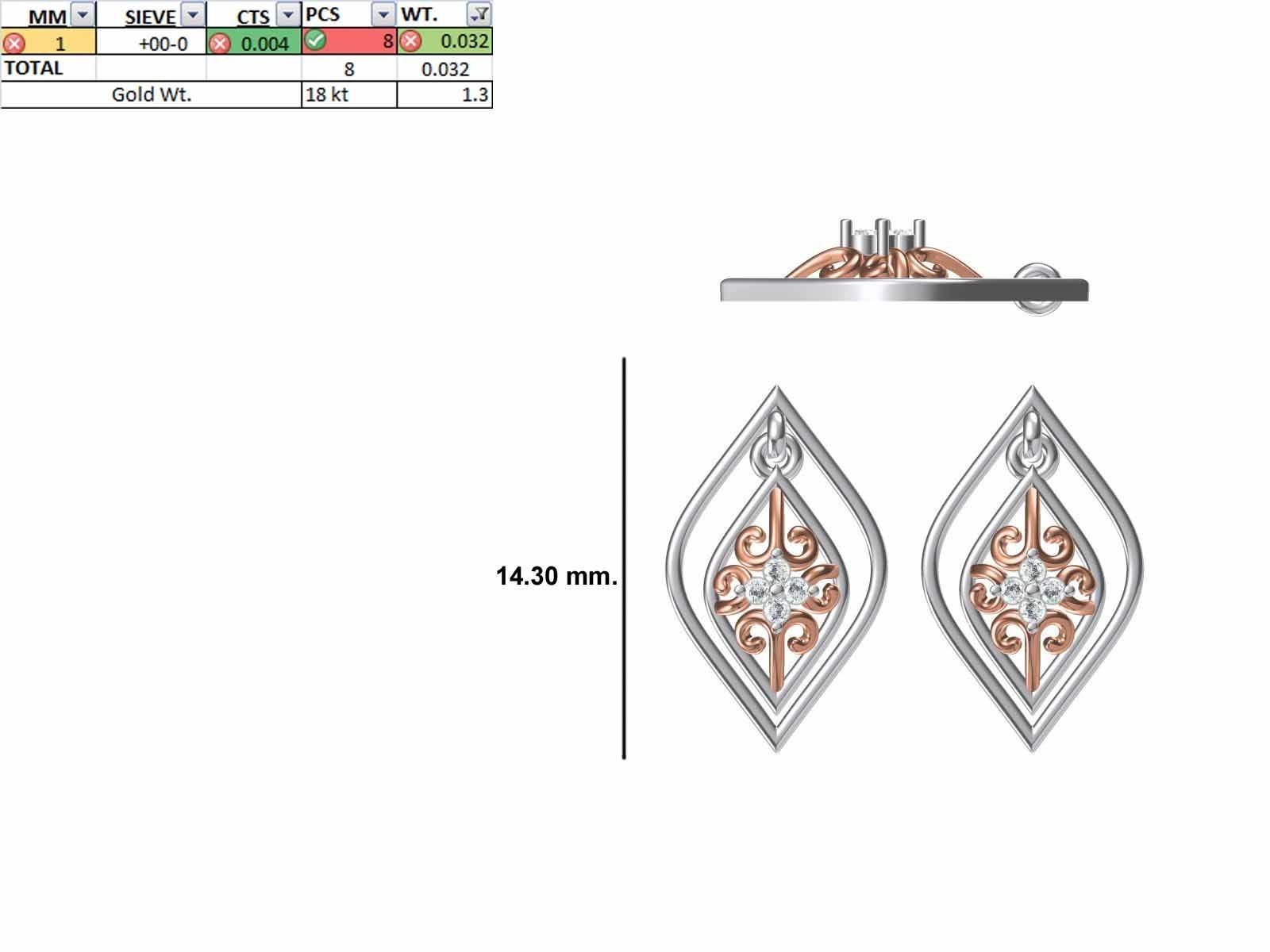 200 JCD PENDANT EARRINGS SET BULK COLLECTION 2GM LIGHT WT 3D print model_111