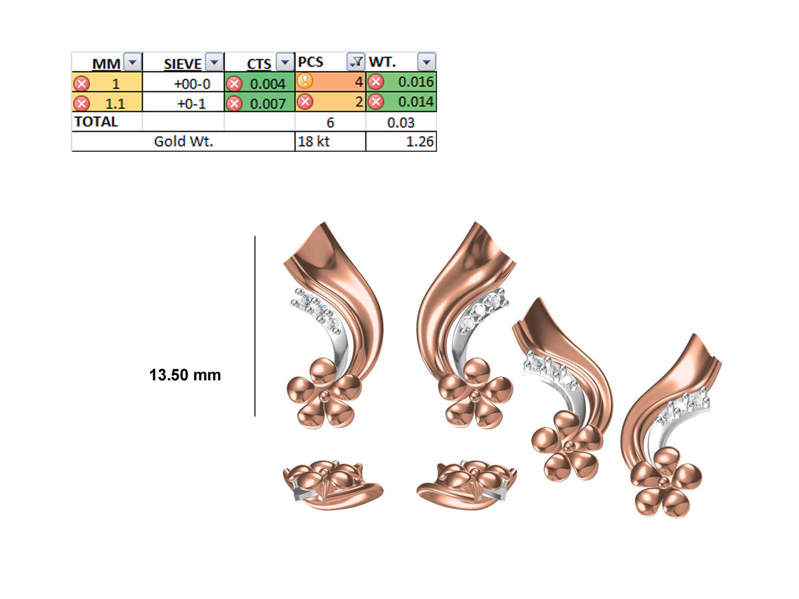 200 JCD PENDANT EARRINGS SET BULK COLLECTION 2GM LIGHT WT 3D print model_52
