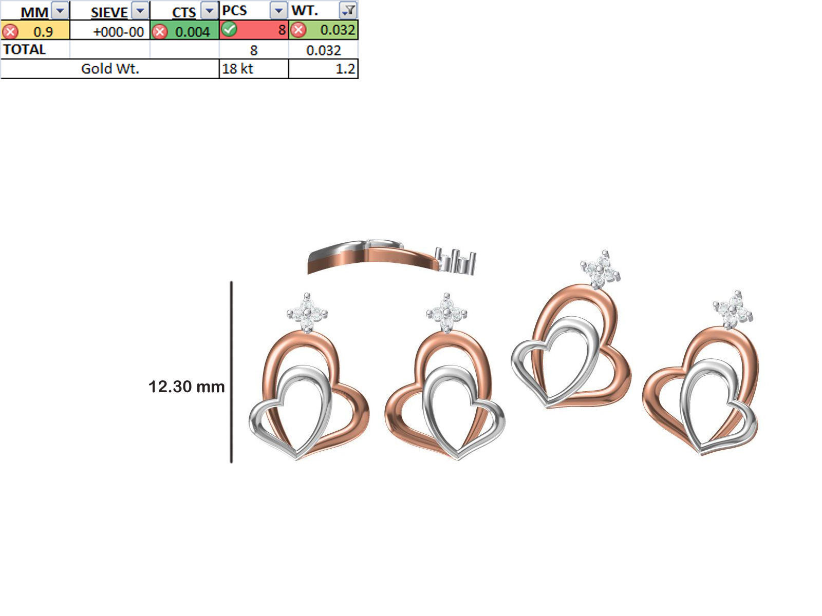 200 JCD PENDANT EARRINGS SET BULK COLLECTION 2GM LIGHT WT 3D print model_22