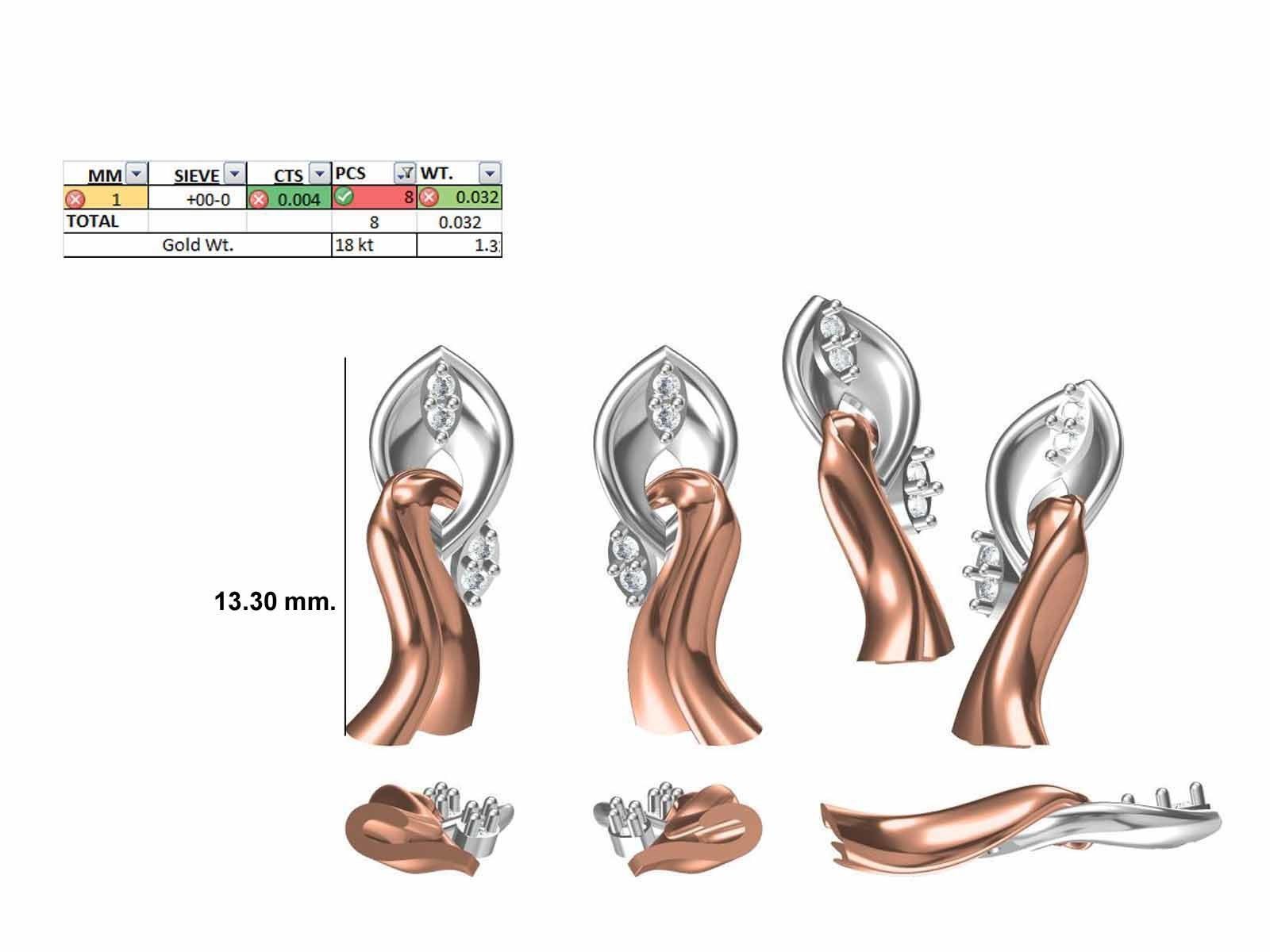 200 JCD PENDANT EARRINGS SET BULK COLLECTION 2GM LIGHT WT 3D print model_46