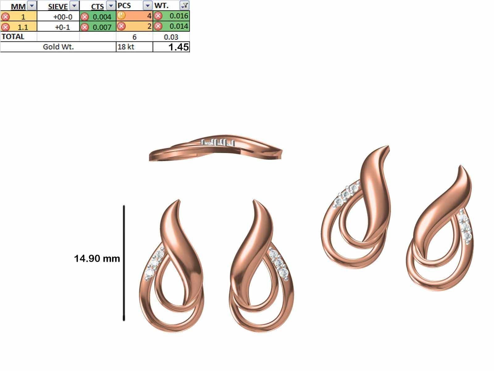 200 JCD PENDANT EARRINGS SET BULK COLLECTION 2GM LIGHT WT 3D print model_32