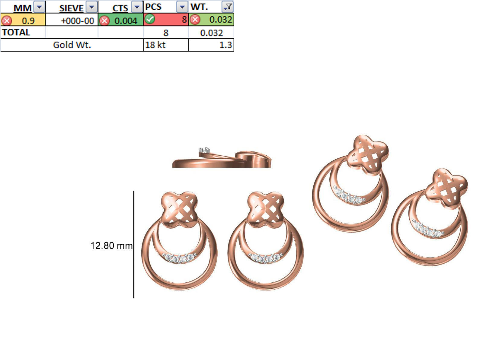 200 JCD PENDANT EARRINGS SET BULK COLLECTION 2GM LIGHT WT 3D print model_15