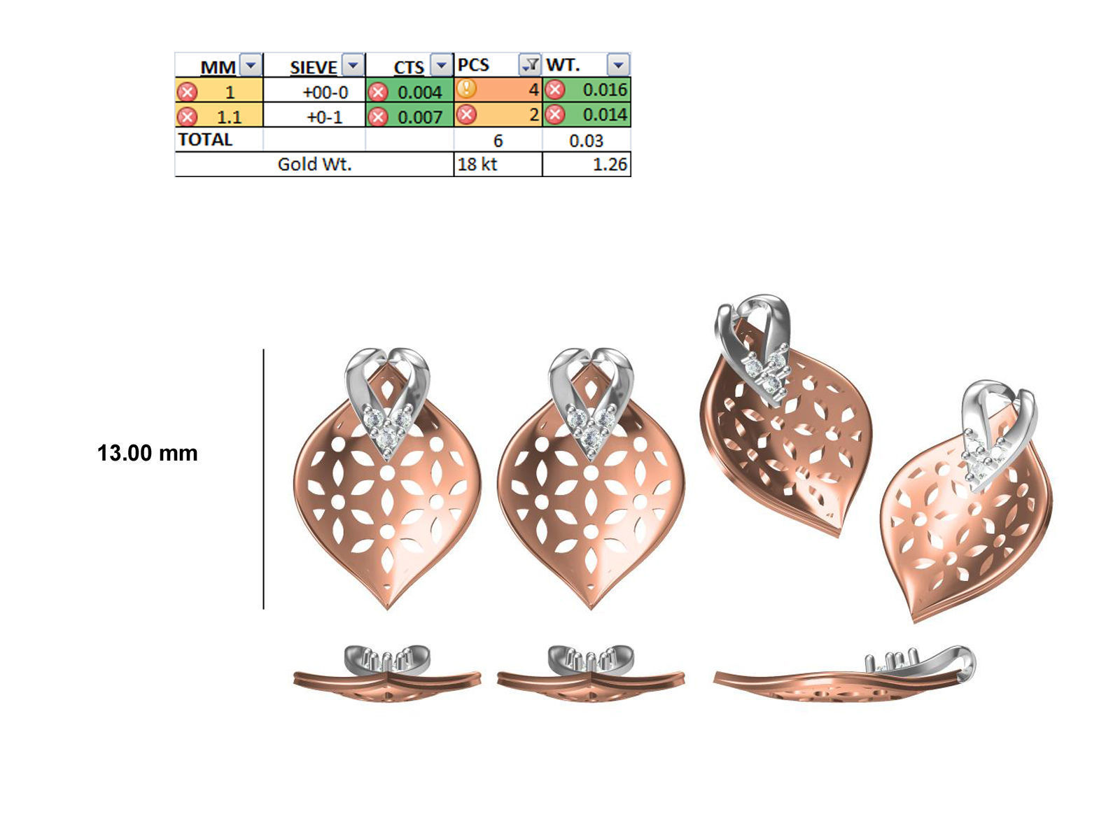 200 JCD PENDANT EARRINGS SET BULK COLLECTION 2GM LIGHT WT 3D print model_103