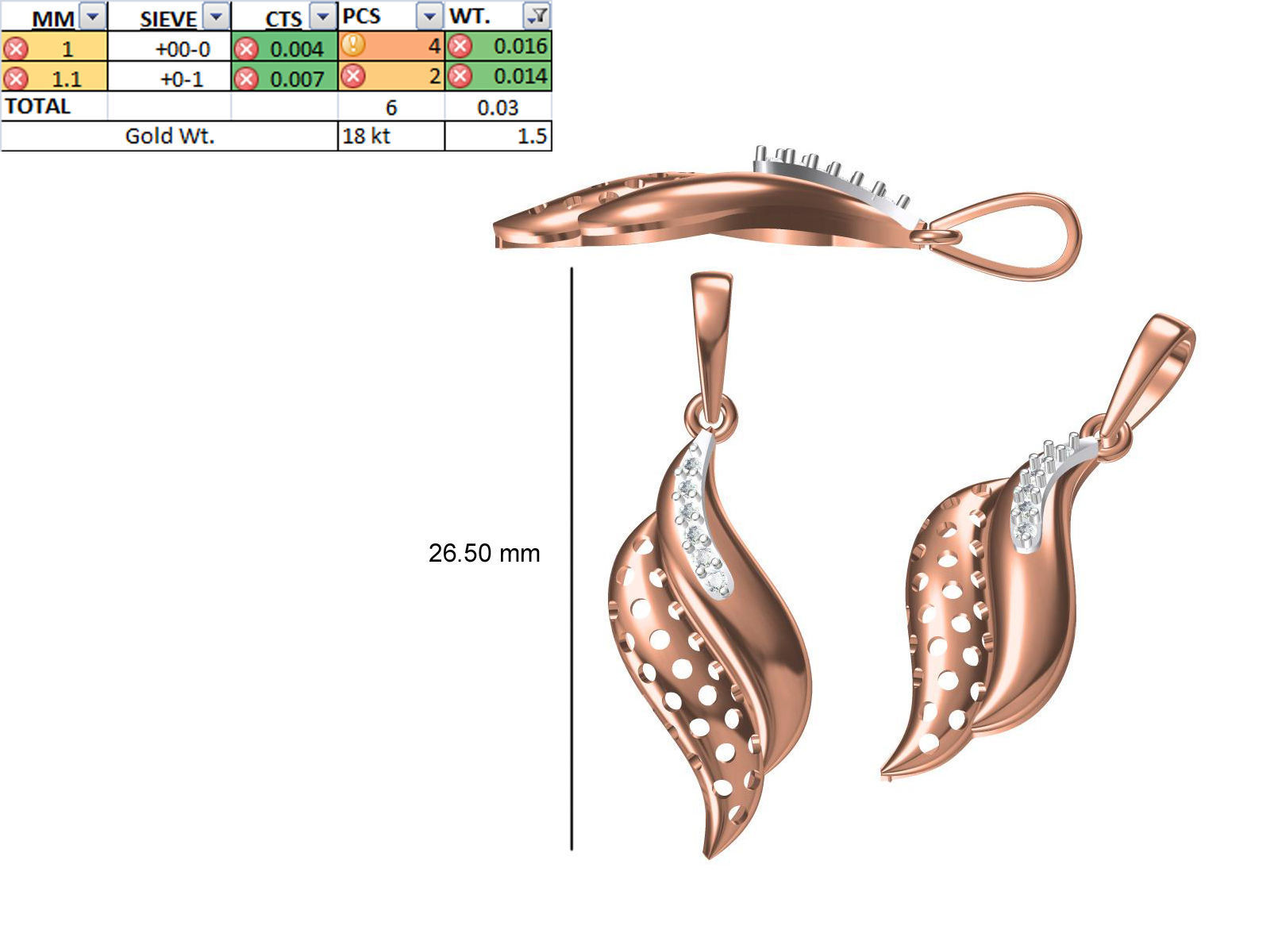 200 JCD PENDANT EARRINGS SET BULK COLLECTION 2GM LIGHT WT 3D print model_54