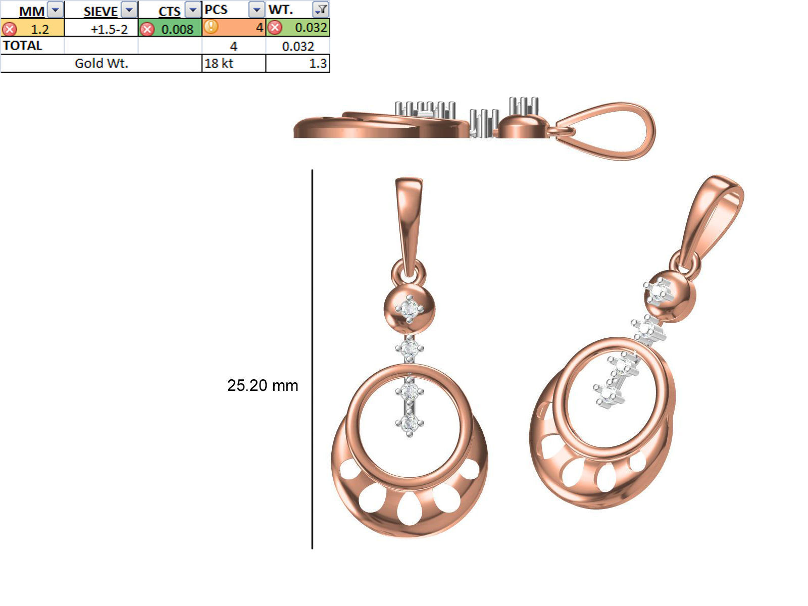 200 JCD PENDANT EARRINGS SET BULK COLLECTION 2GM LIGHT WT 3D print model_51