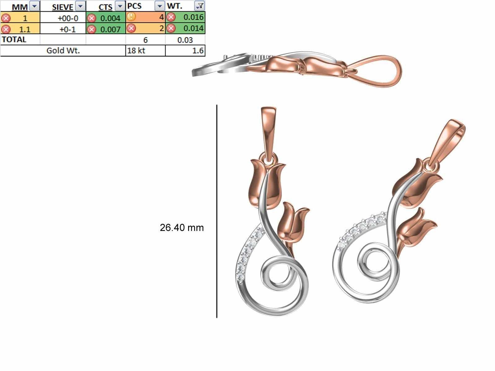 200 JCD PENDANT EARRINGS SET BULK COLLECTION 2GM LIGHT WT 3D print model_41