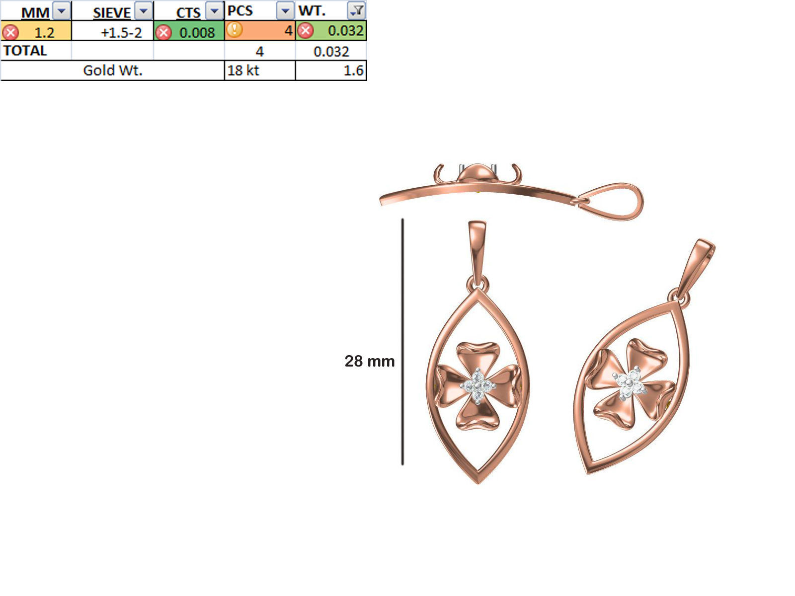 200 JCD PENDANT EARRINGS SET BULK COLLECTION 2GM LIGHT WT 3D print model_28