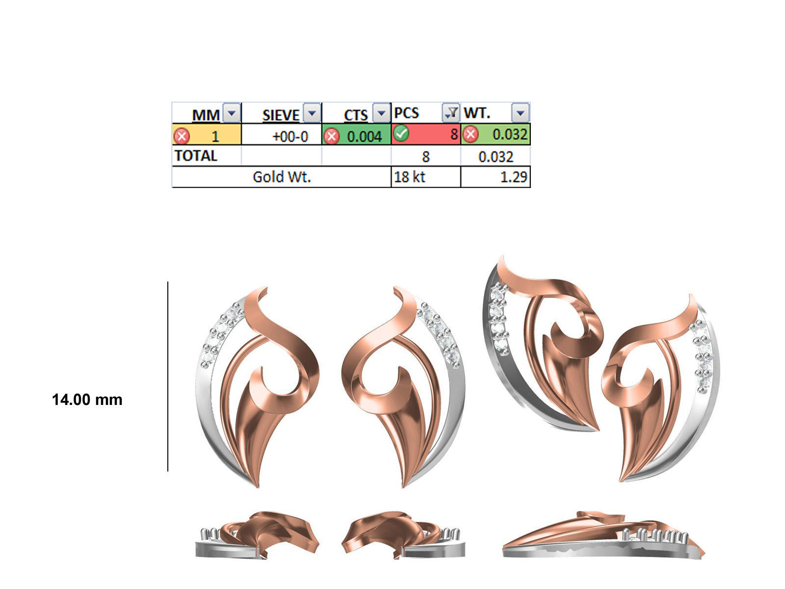 200 JCD PENDANT EARRINGS SET BULK COLLECTION 2GM LIGHT WT 3D print model_59