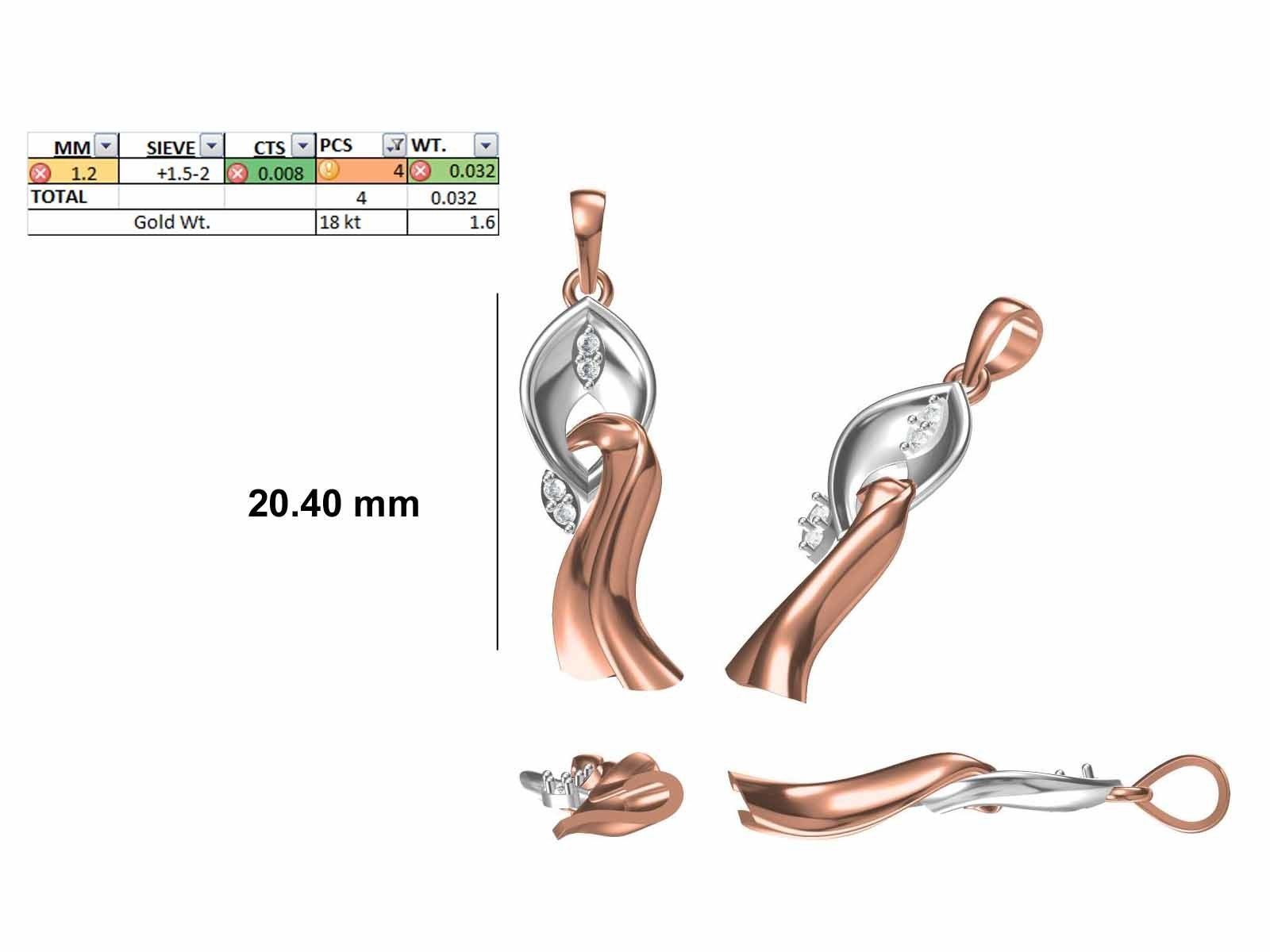 200 JCD PENDANT EARRINGS SET BULK COLLECTION 2GM LIGHT WT 3D print model_50