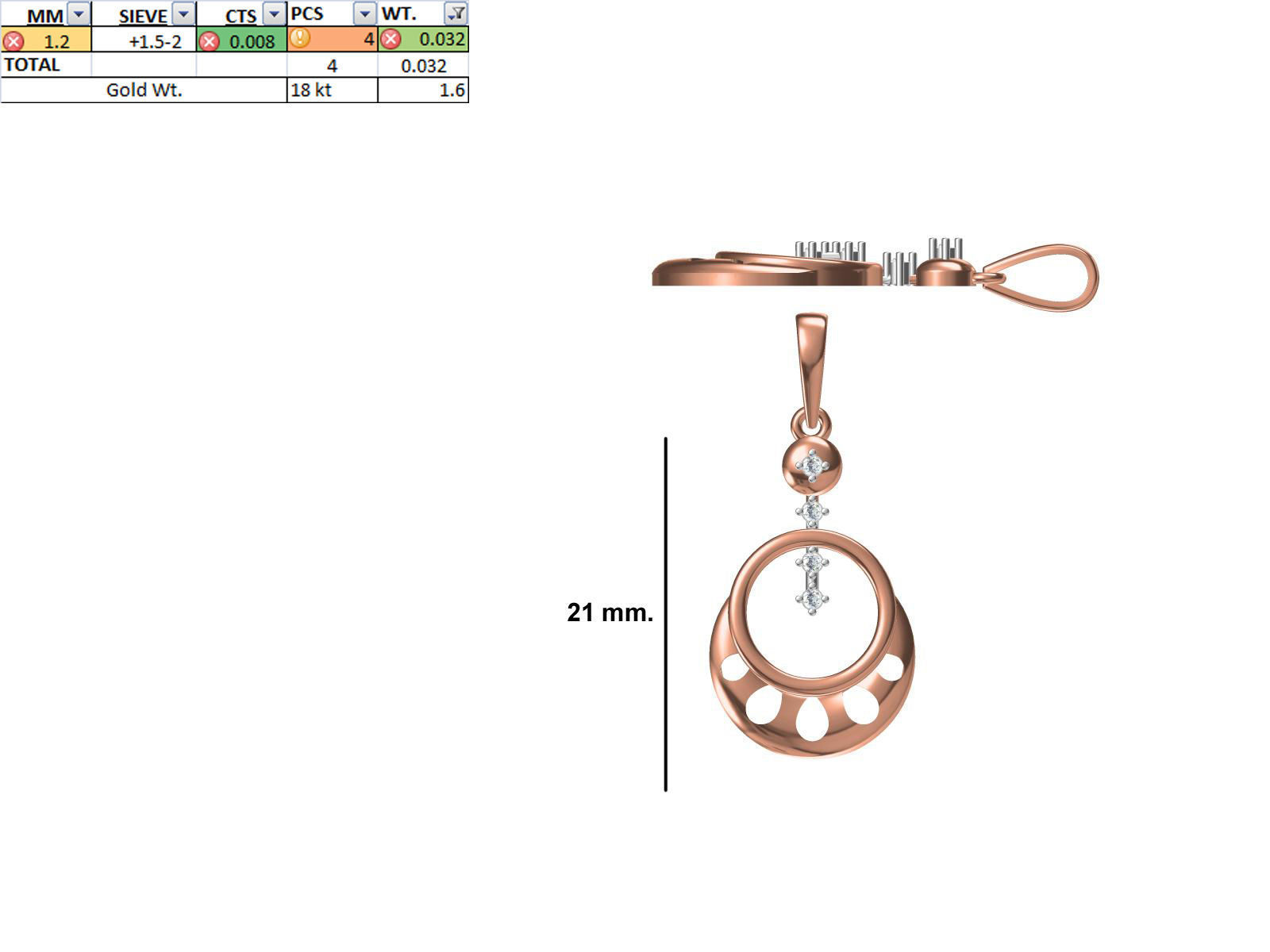 200 JCD PENDANT EARRINGS SET BULK COLLECTION 2GM LIGHT WT 3D print model_45