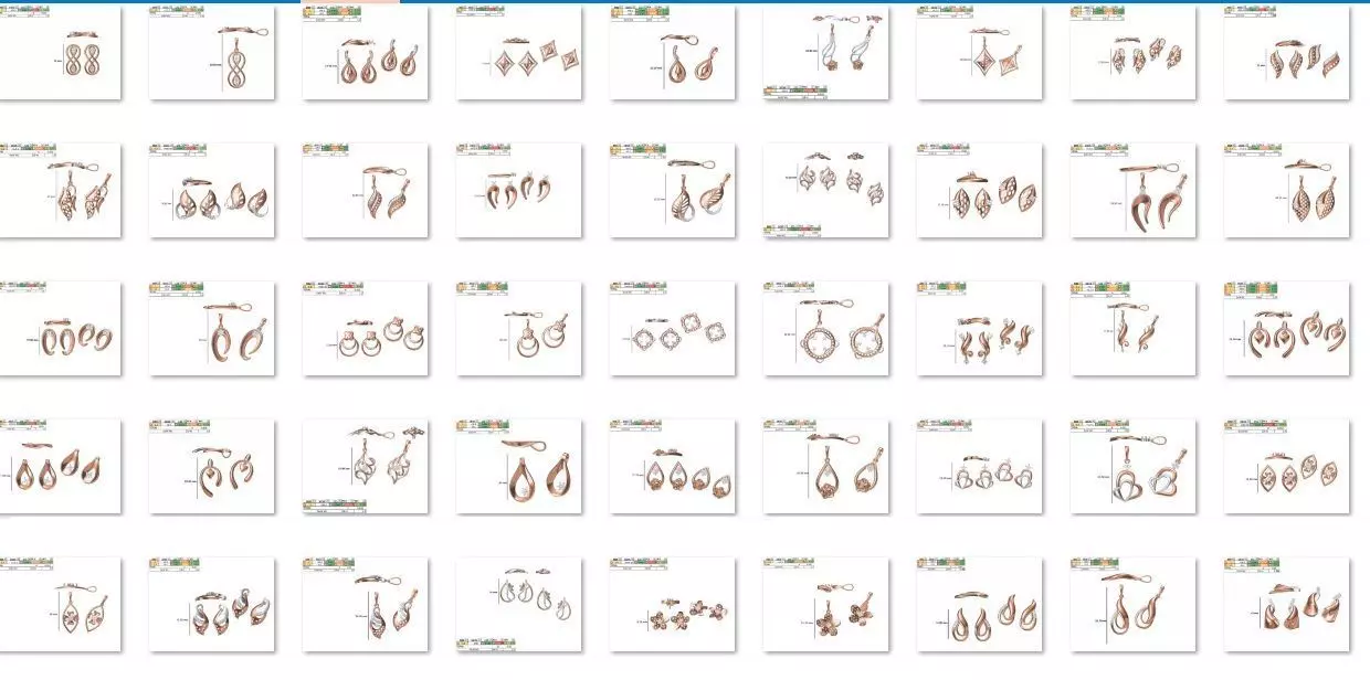 200 JCD PENDANT EARRINGS SET BULK COLLECTION 2GM LIGHT WT 3D print model_0