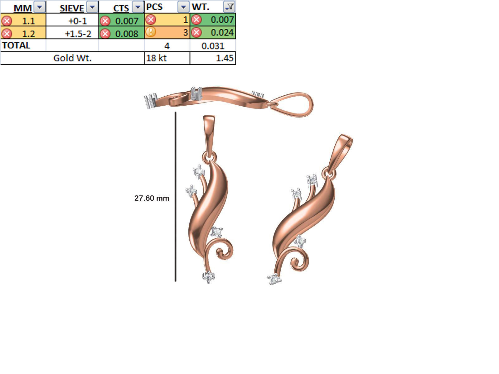 200 JCD PENDANT EARRINGS SET BULK COLLECTION 2GM LIGHT WT 3D print model_13