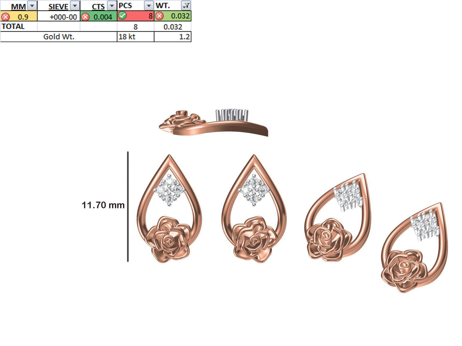 200 JCD PENDANT EARRINGS SET BULK COLLECTION 2GM LIGHT WT 3D print model_24