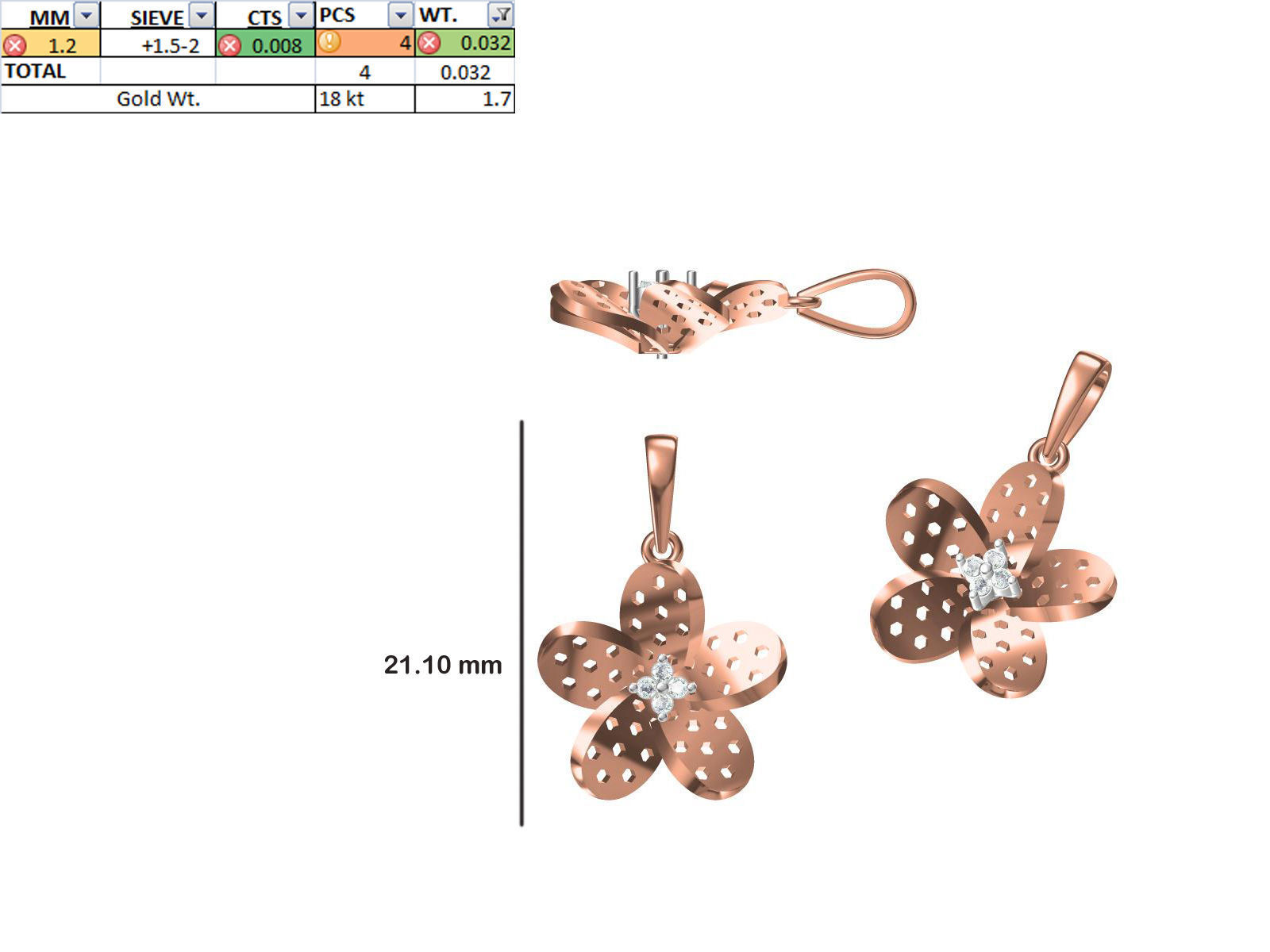 200 JCD PENDANT EARRINGS SET BULK COLLECTION 2GM LIGHT WT 3D print model_44