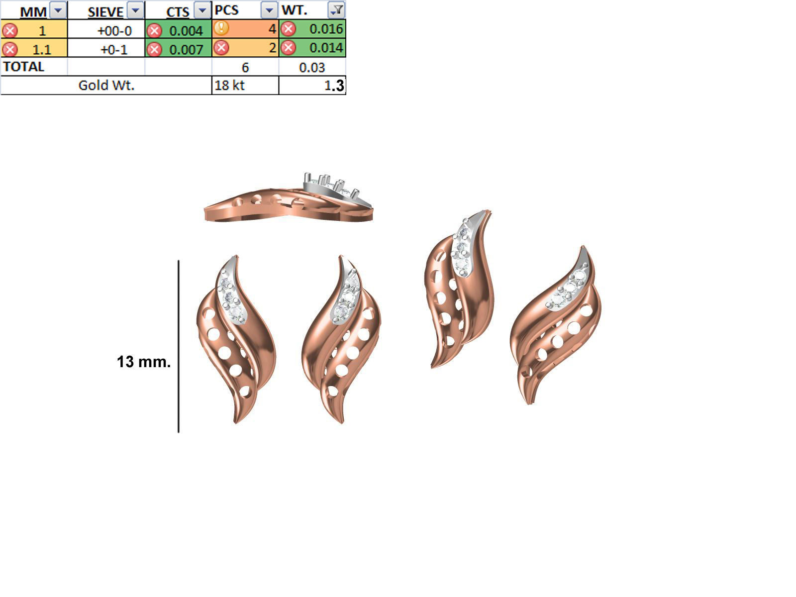 200 JCD PENDANT EARRINGS SET BULK COLLECTION 2GM LIGHT WT 3D print model_48