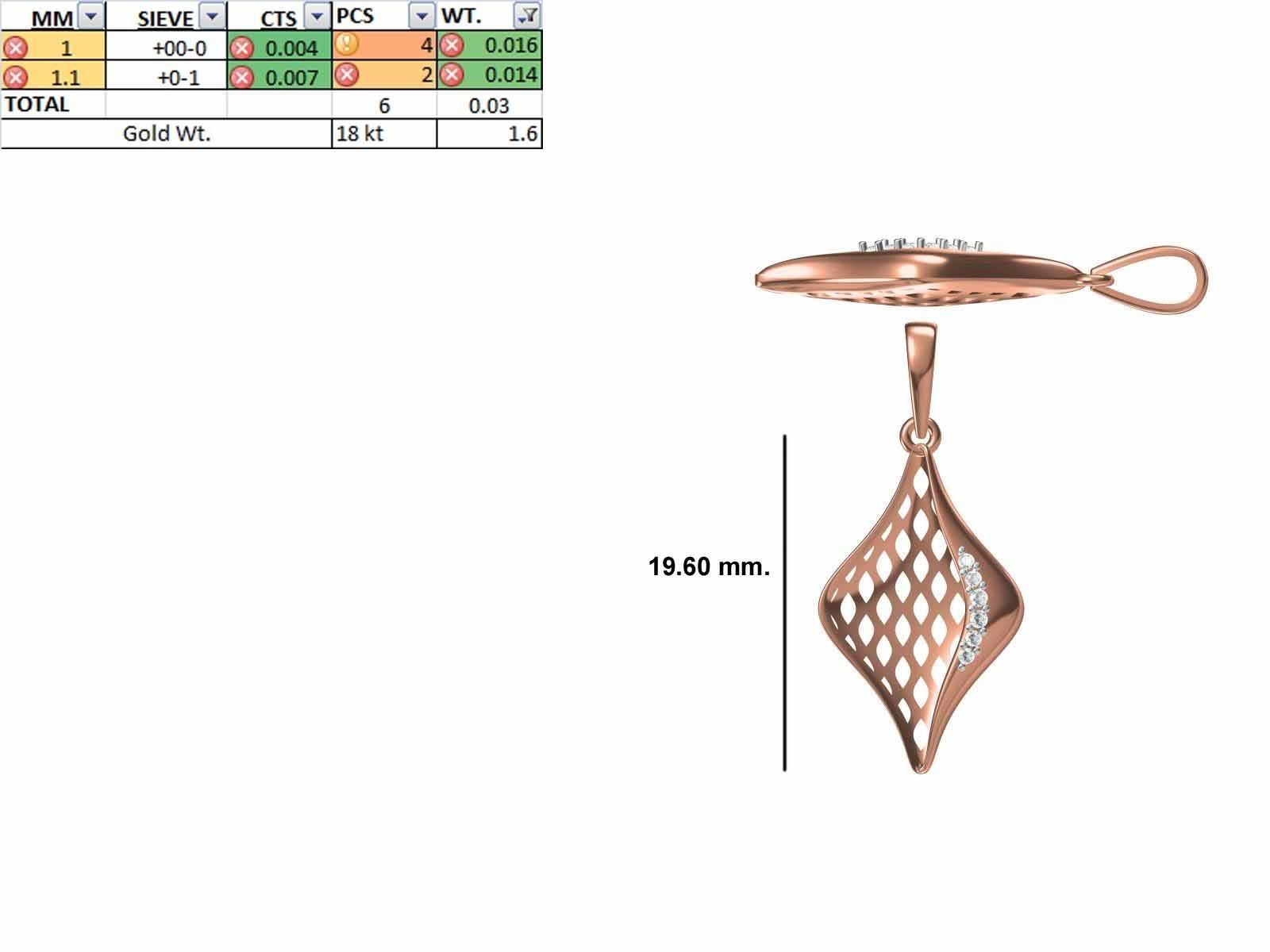 200 JCD PENDANT EARRINGS SET BULK COLLECTION 2GM LIGHT WT 3D print model_147