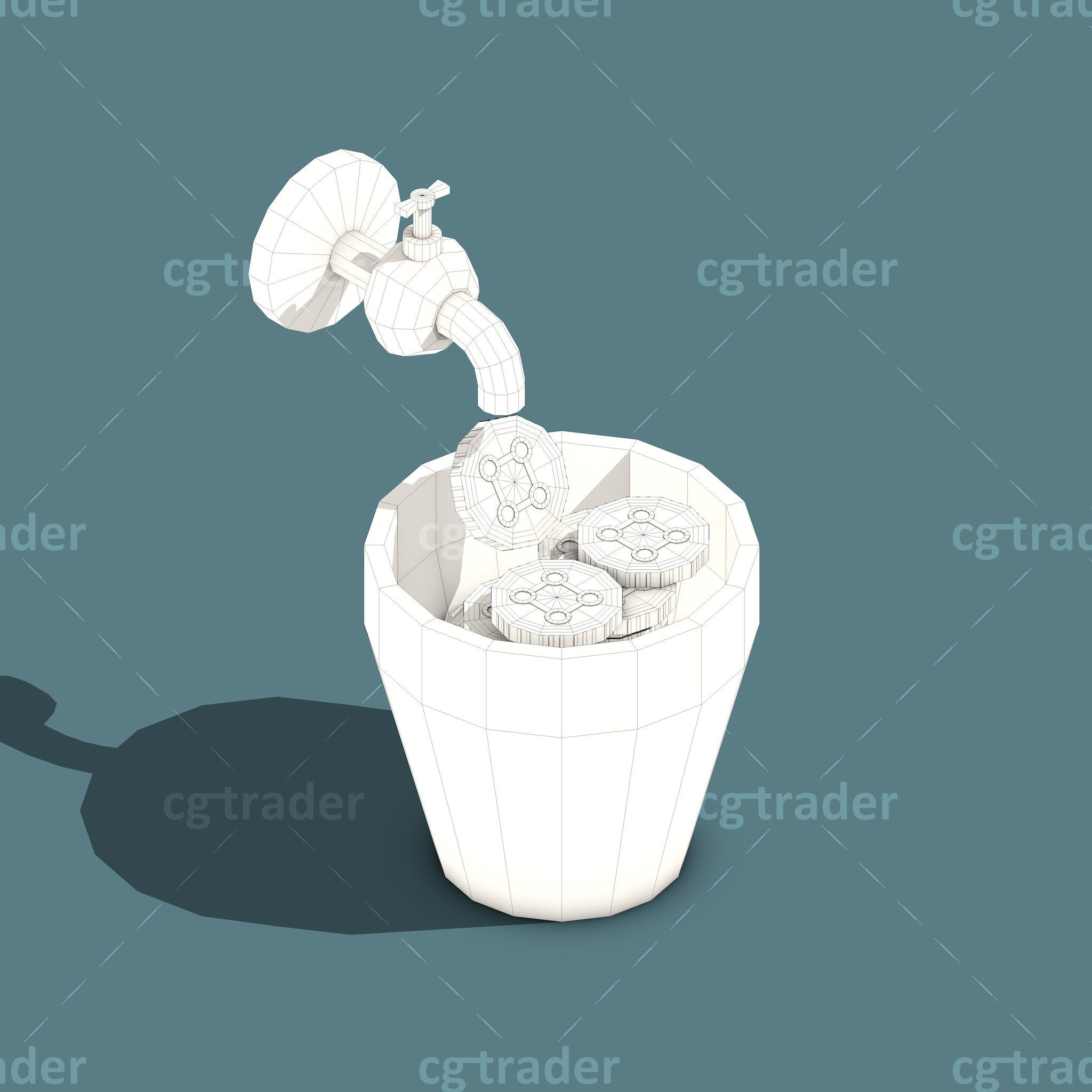 Low Poly Cryptocurrency Blockchain Isometric Pack 01 Low-poly 3D model_14