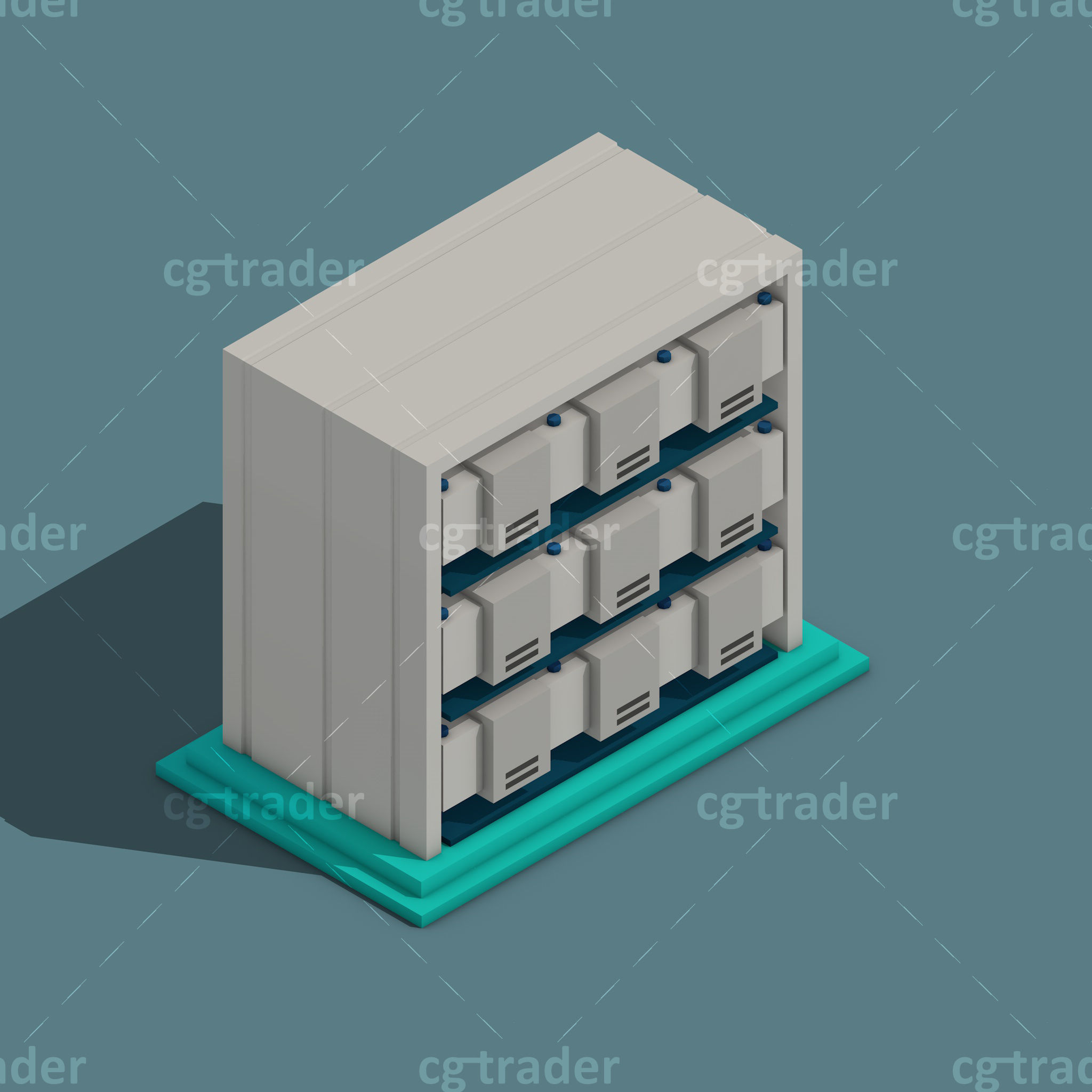 Low Poly Cryptocurrency Blockchain Isometric Pack 01 Low-poly 3D model_27