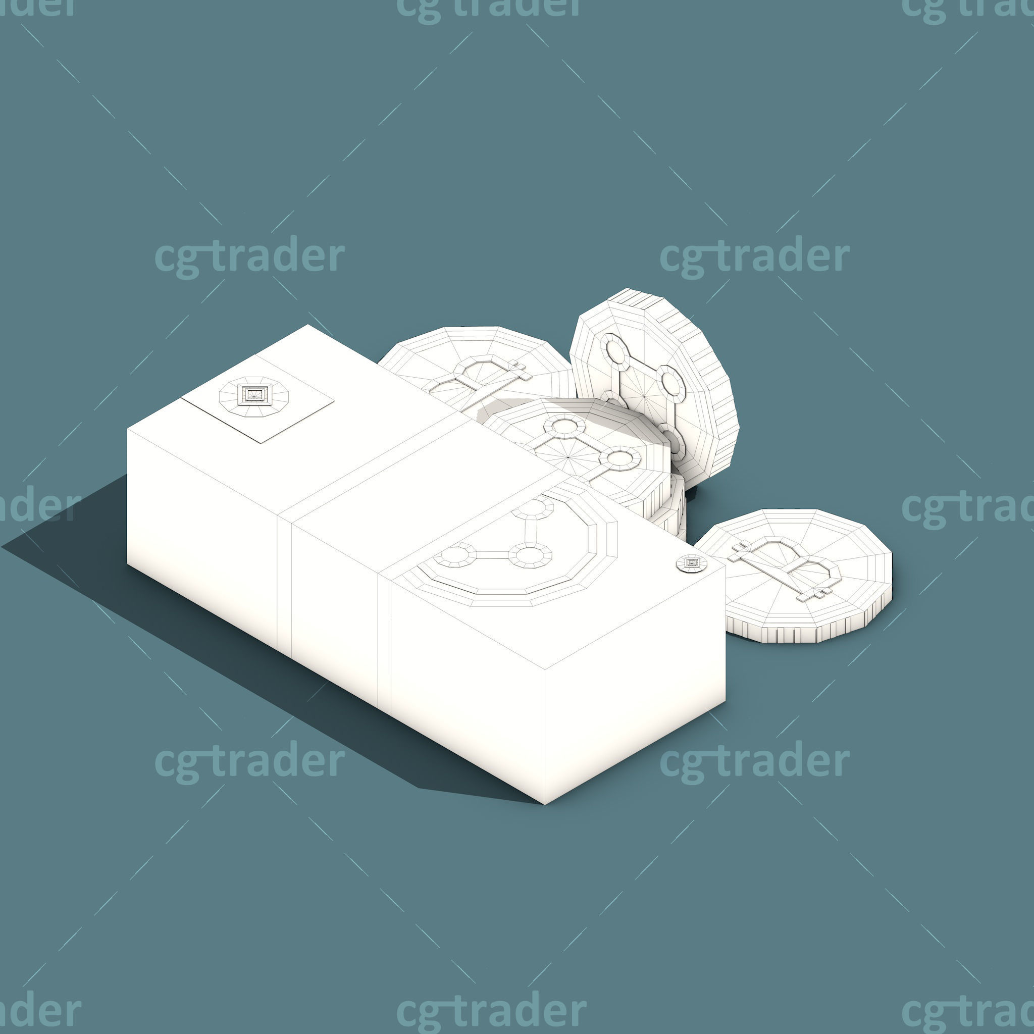 Low Poly Cryptocurrency Blockchain Isometric Pack 01 Low-poly 3D model_24