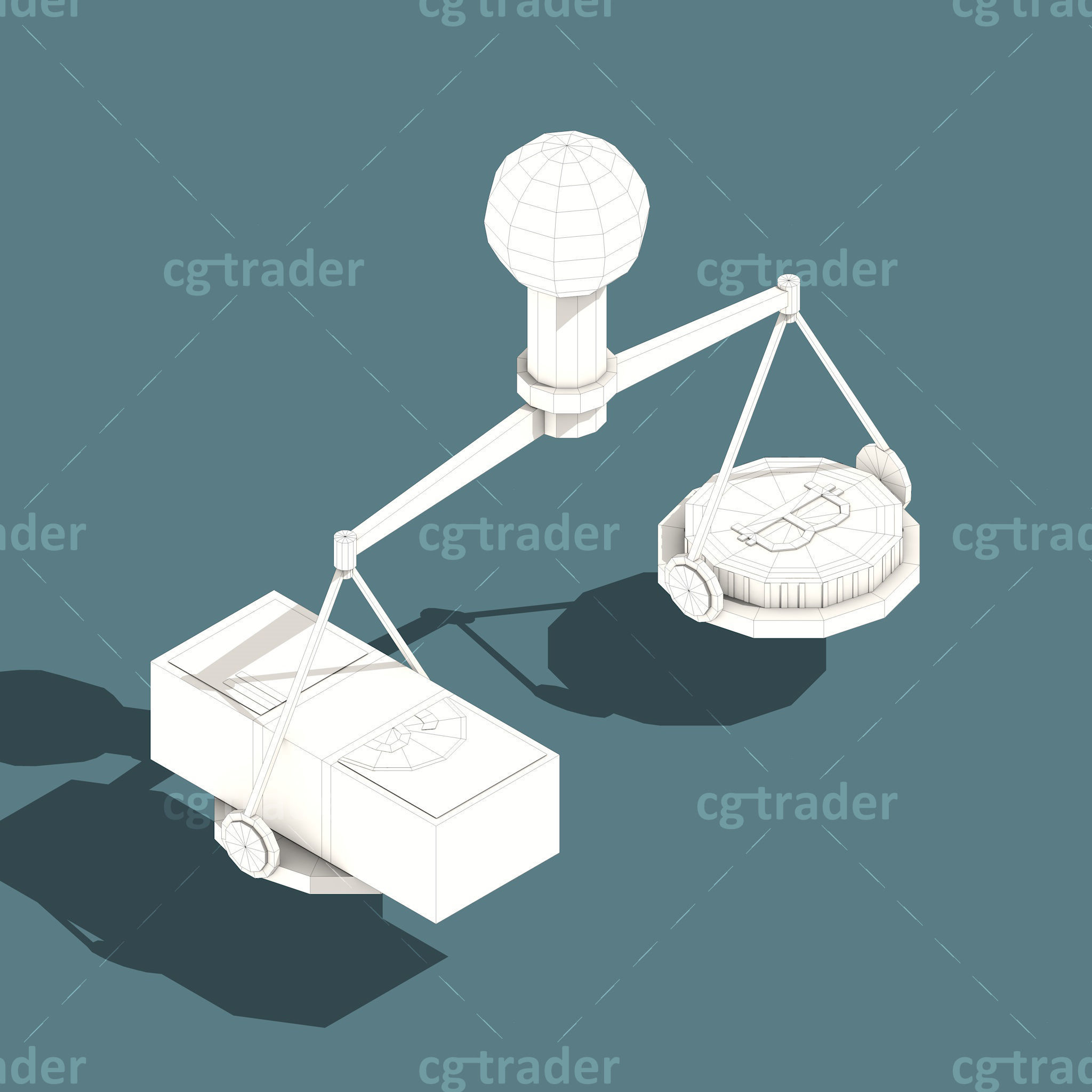 Low Poly Cryptocurrency Blockchain Isometric Pack 01 Low-poly 3D model_10