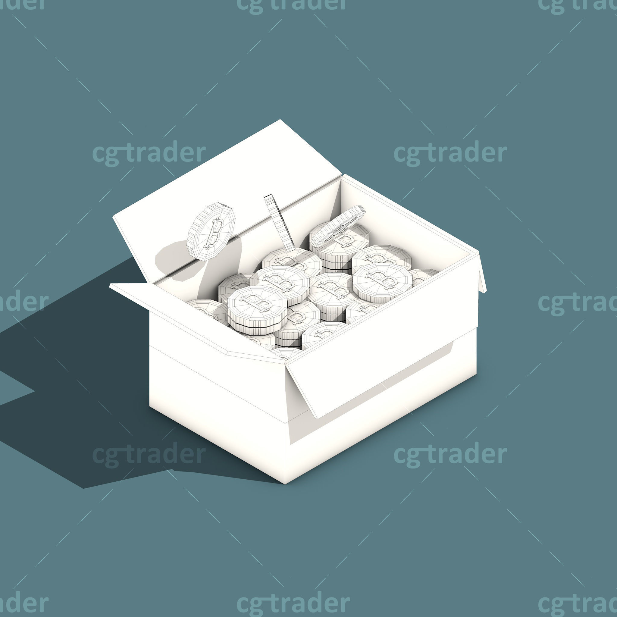 Low Poly Cryptocurrency Blockchain Isometric Pack 01 Low-poly 3D model_32