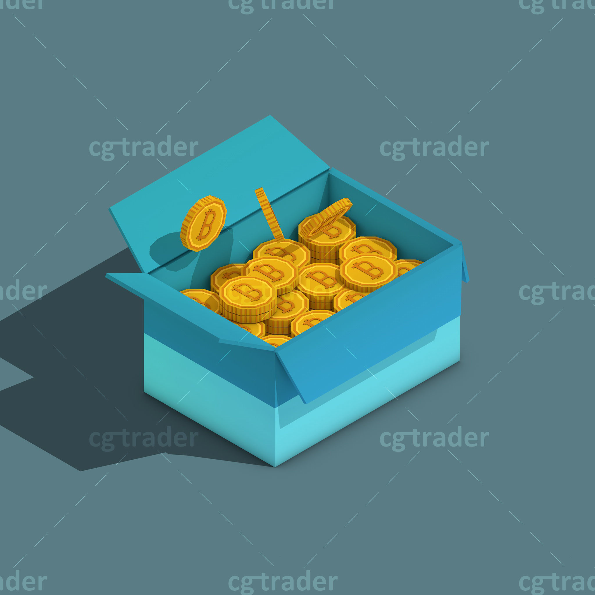 Low Poly Cryptocurrency Blockchain Isometric Pack 01 Low-poly 3D model_31