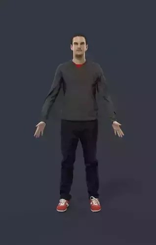 Man Casual Animated  in Jeans - A-pose - Jest 3D model