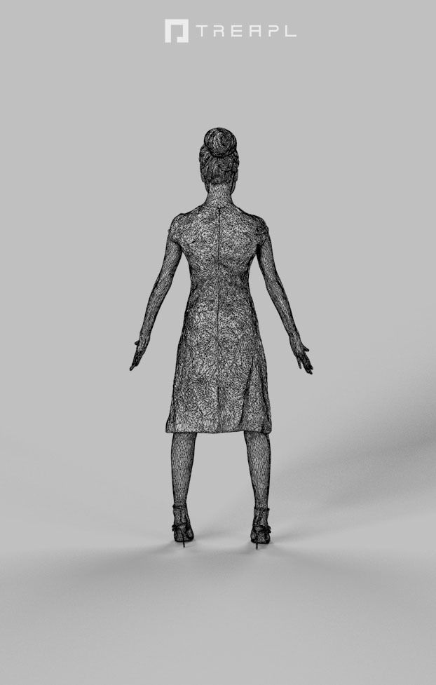 Woman African Animated Elegant - A-pose - May Low-poly 3D model_8