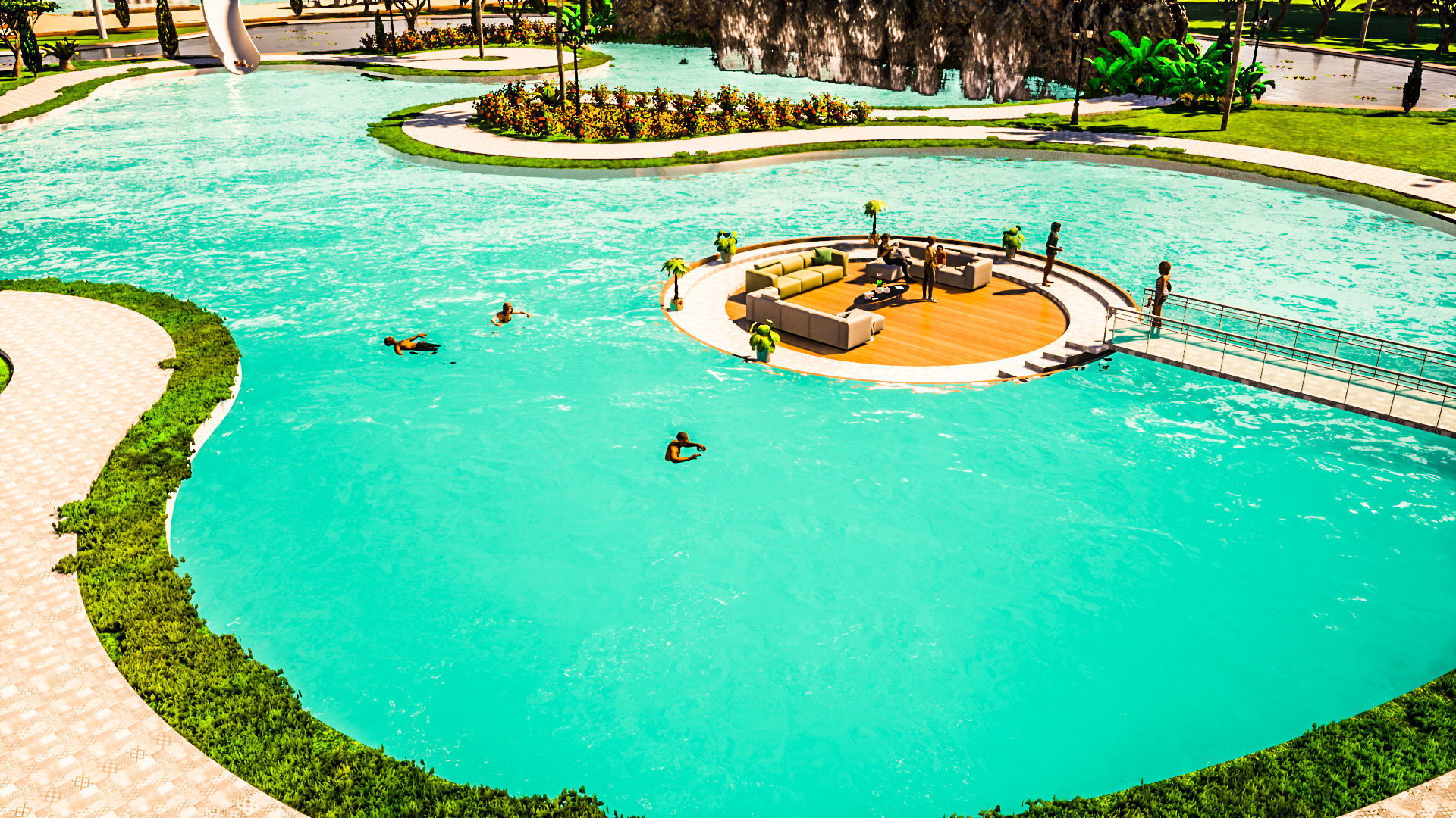 Amusement park and resort 3D model_4