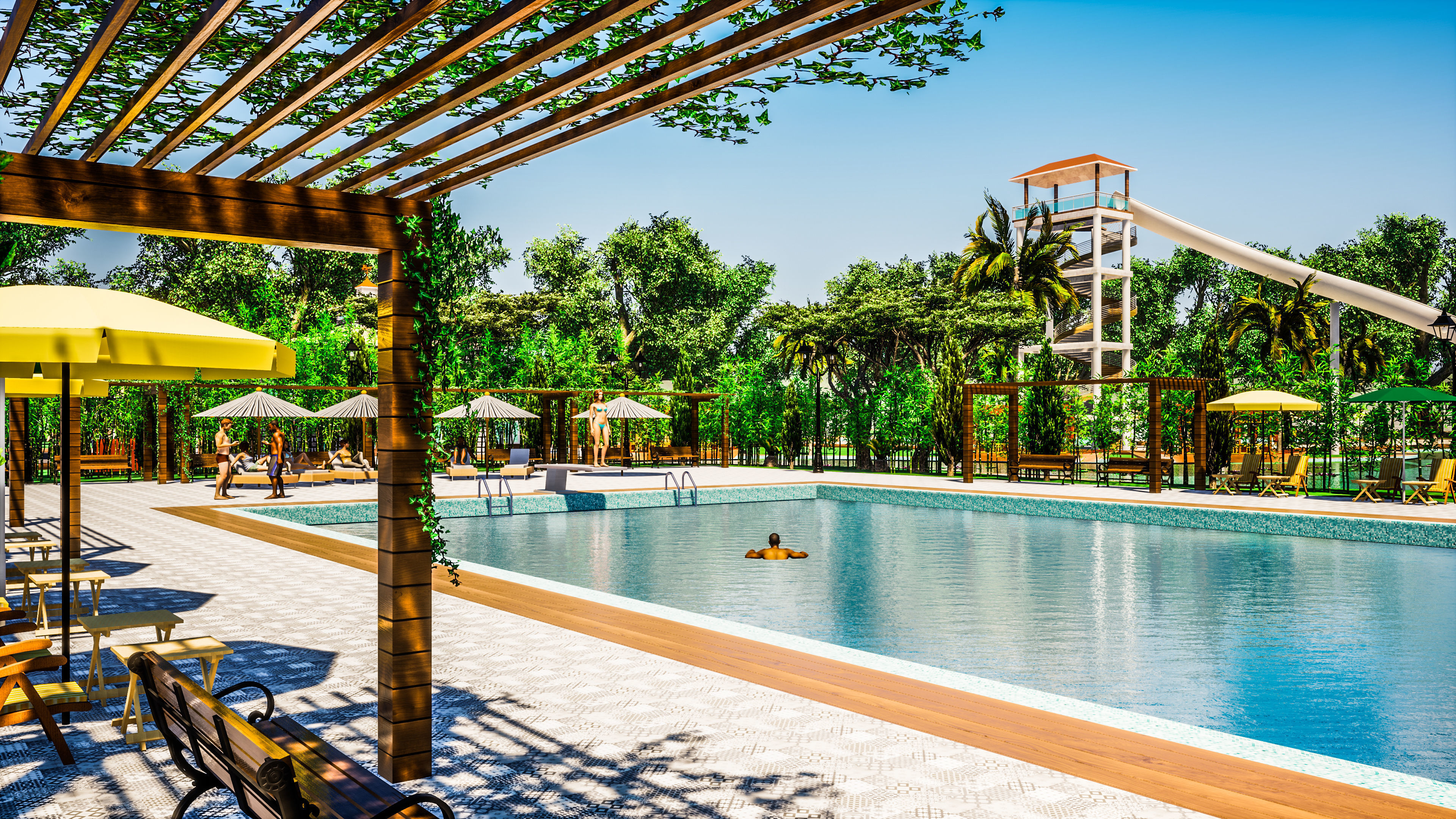 Amusement park and resort 3D model_8