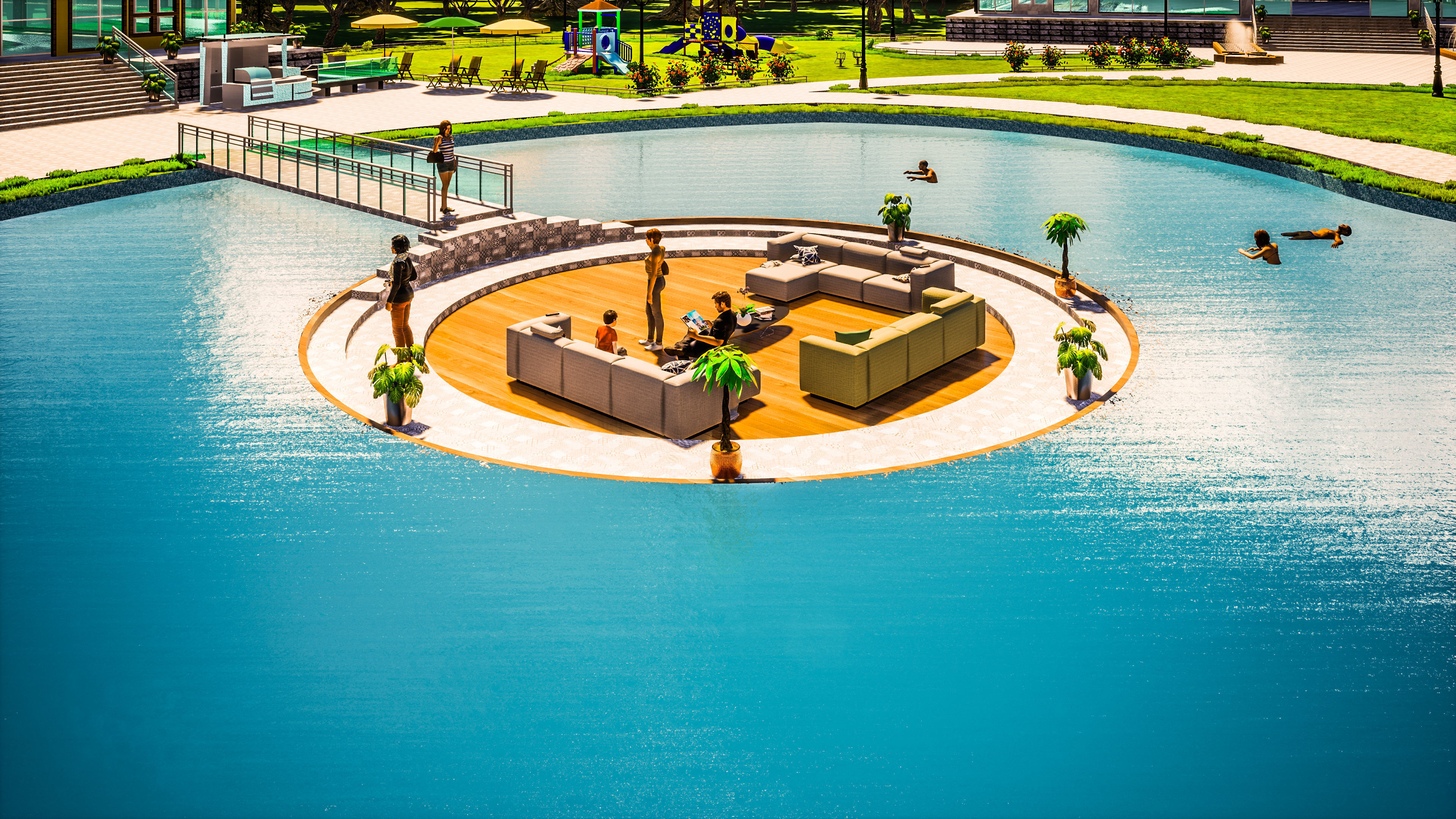Amusement park and resort 3D model_7