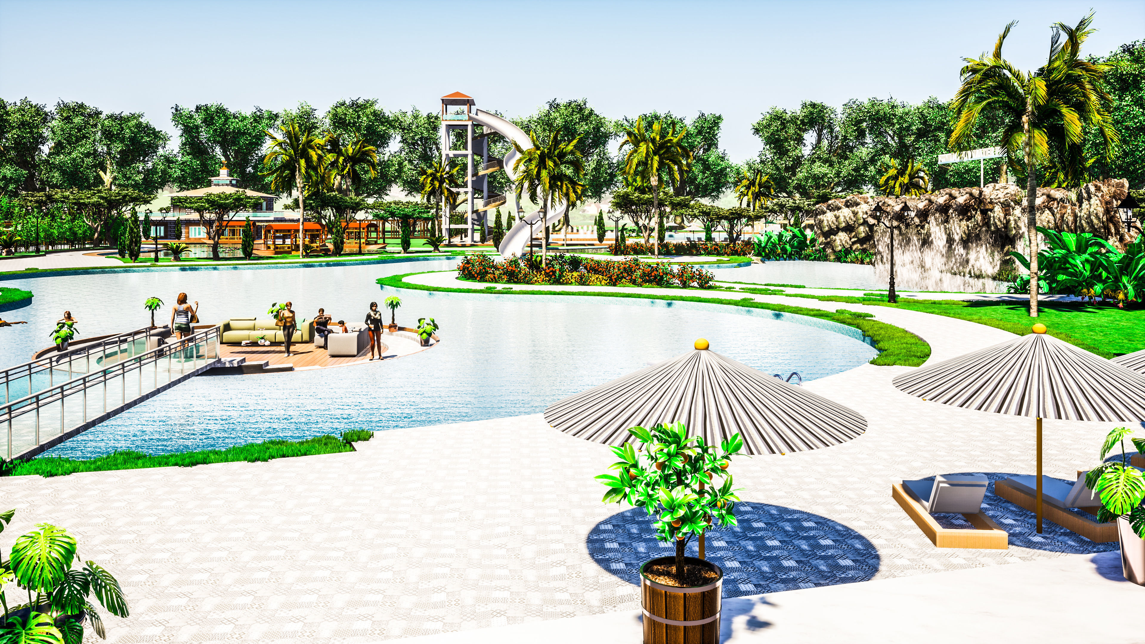 Amusement park and resort 3D model_10