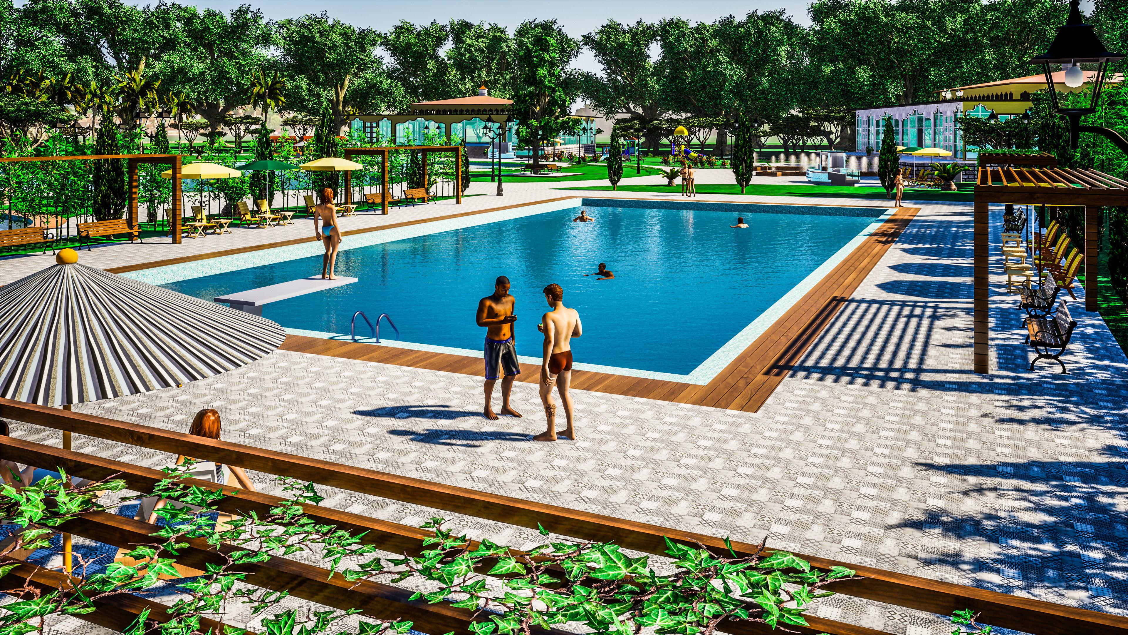 Amusement park and resort 3D model_11