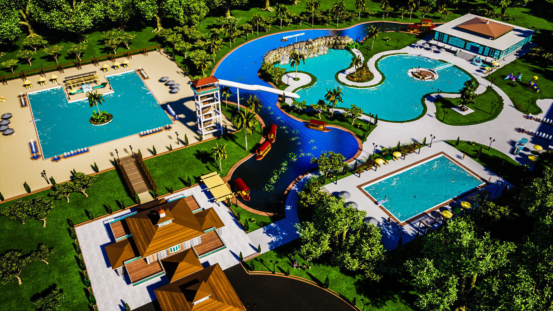 Amusement park and resort 3D model_2
