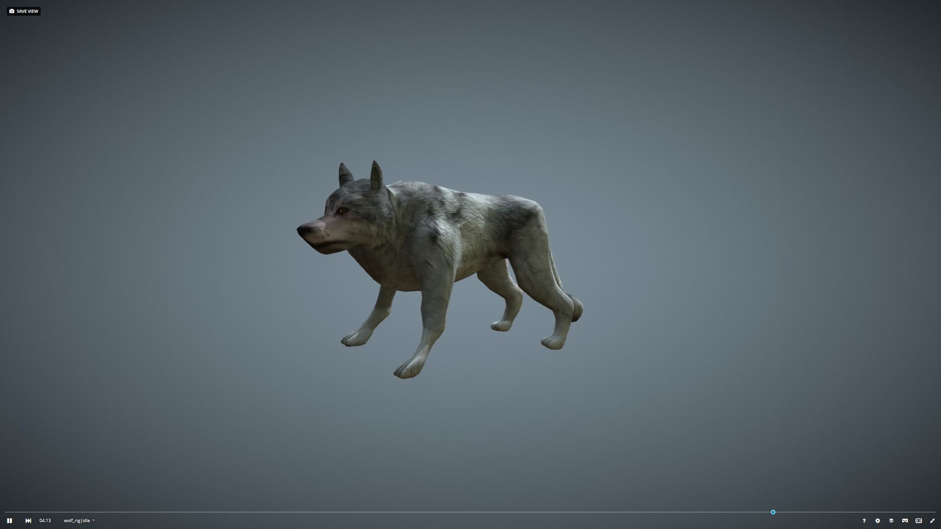 Wolf - low-poly model dog running Free low-poly 3D model_2