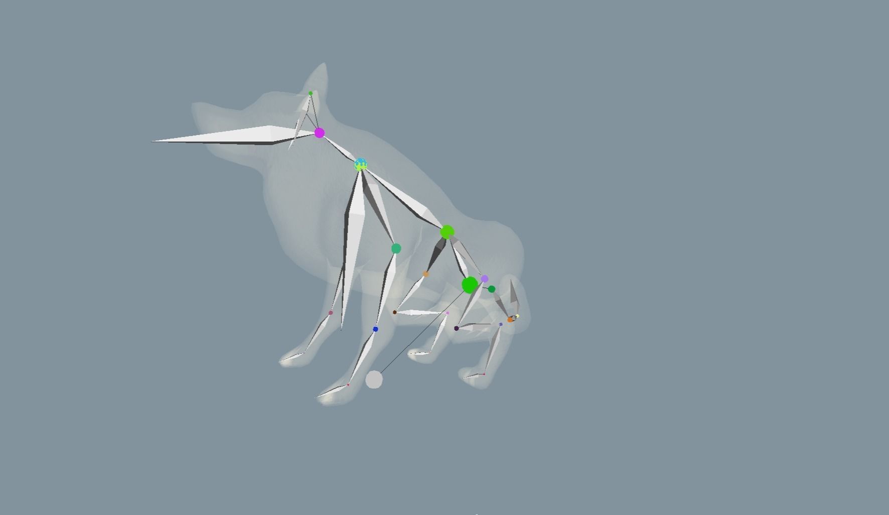 Wolf - low-poly model dog running Free low-poly 3D model_12