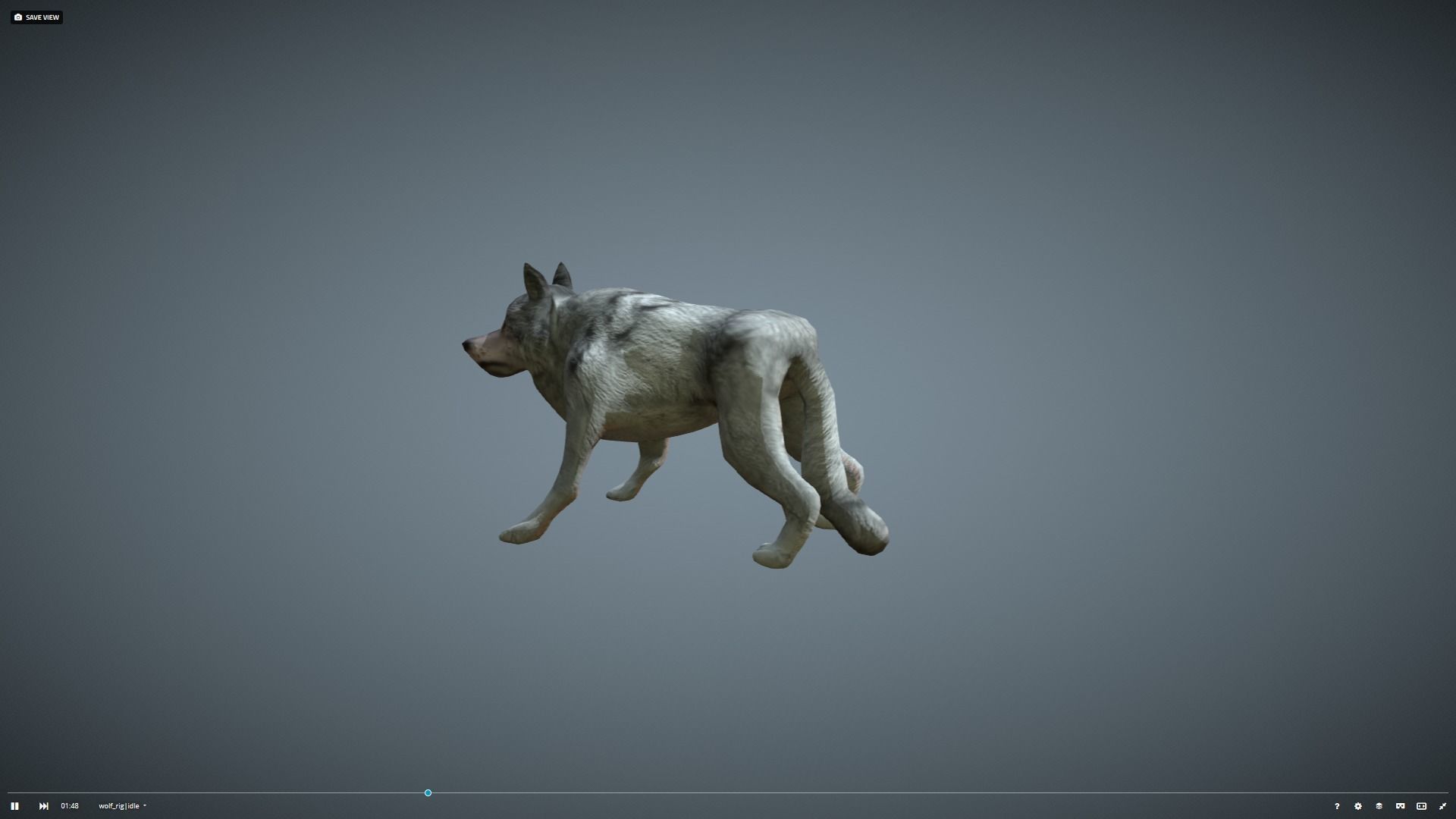 Wolf - low-poly model dog running Free low-poly 3D model_6