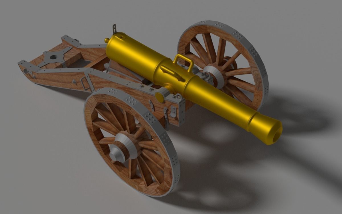 military Cannon 3D model CGTrader