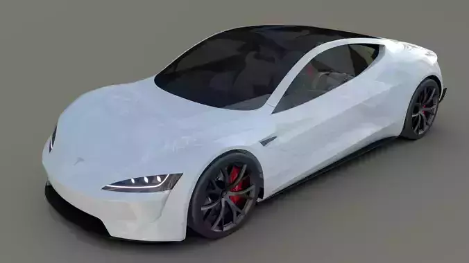 Tesla Roadster 2020 White with interior and chassis