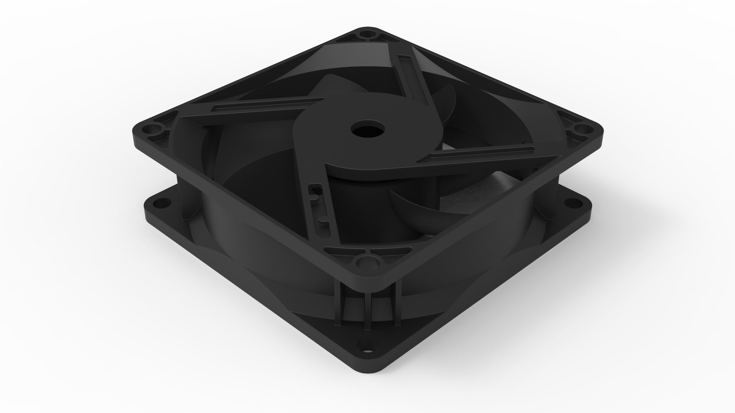 Computer Cooling Fan Case with Fan Blade 3D print model_1