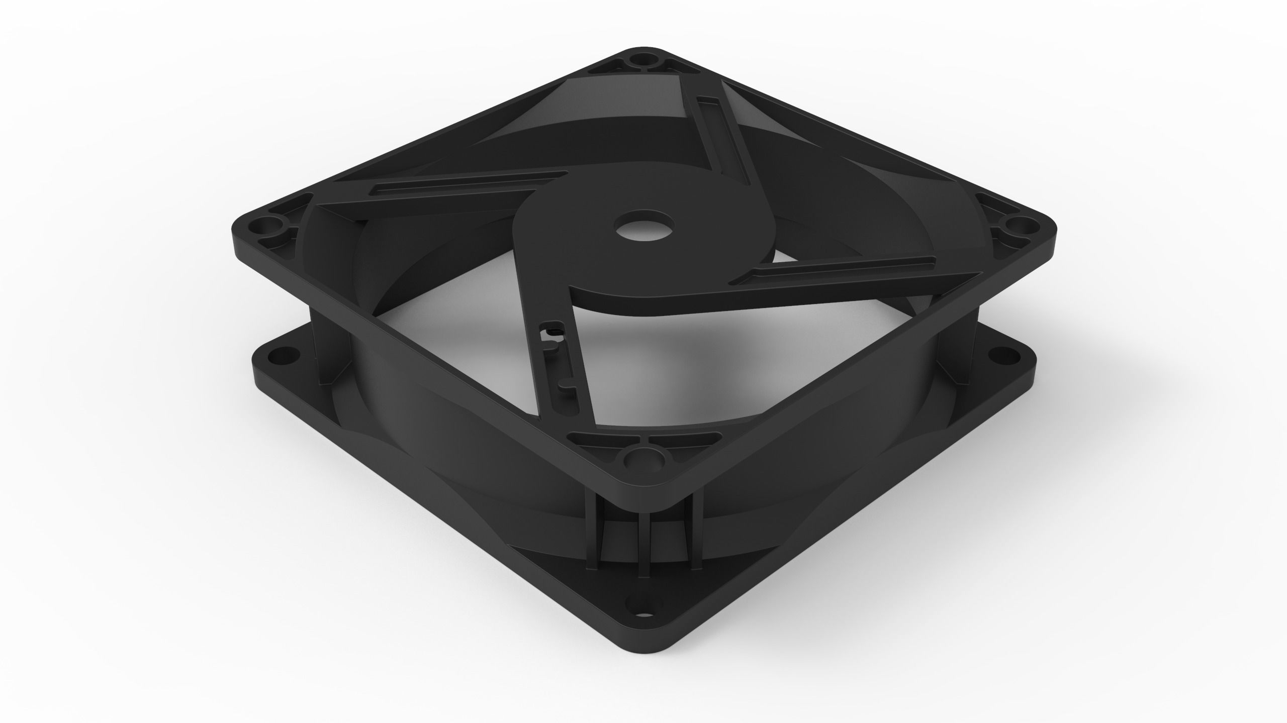 Computer Cooling Fan Case with Fan Blade 3D print model_3