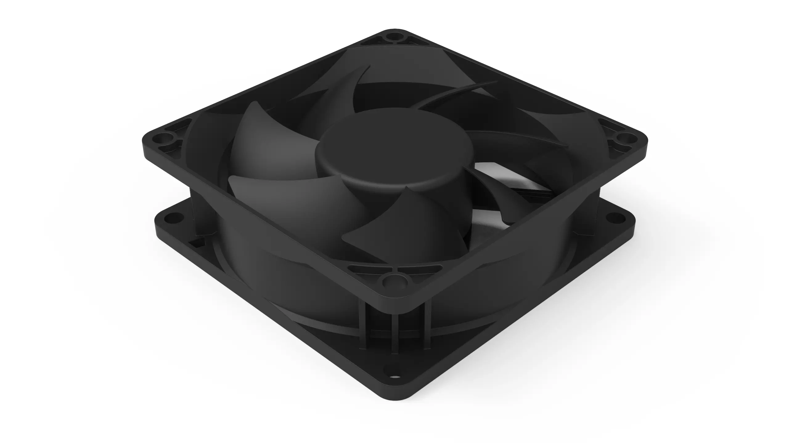 Computer Cooling Fan Case with Fan Blade 3D print model_0
