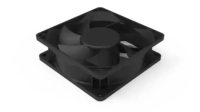 Computer Cooling Fan Case with Fan Blade 3D print model