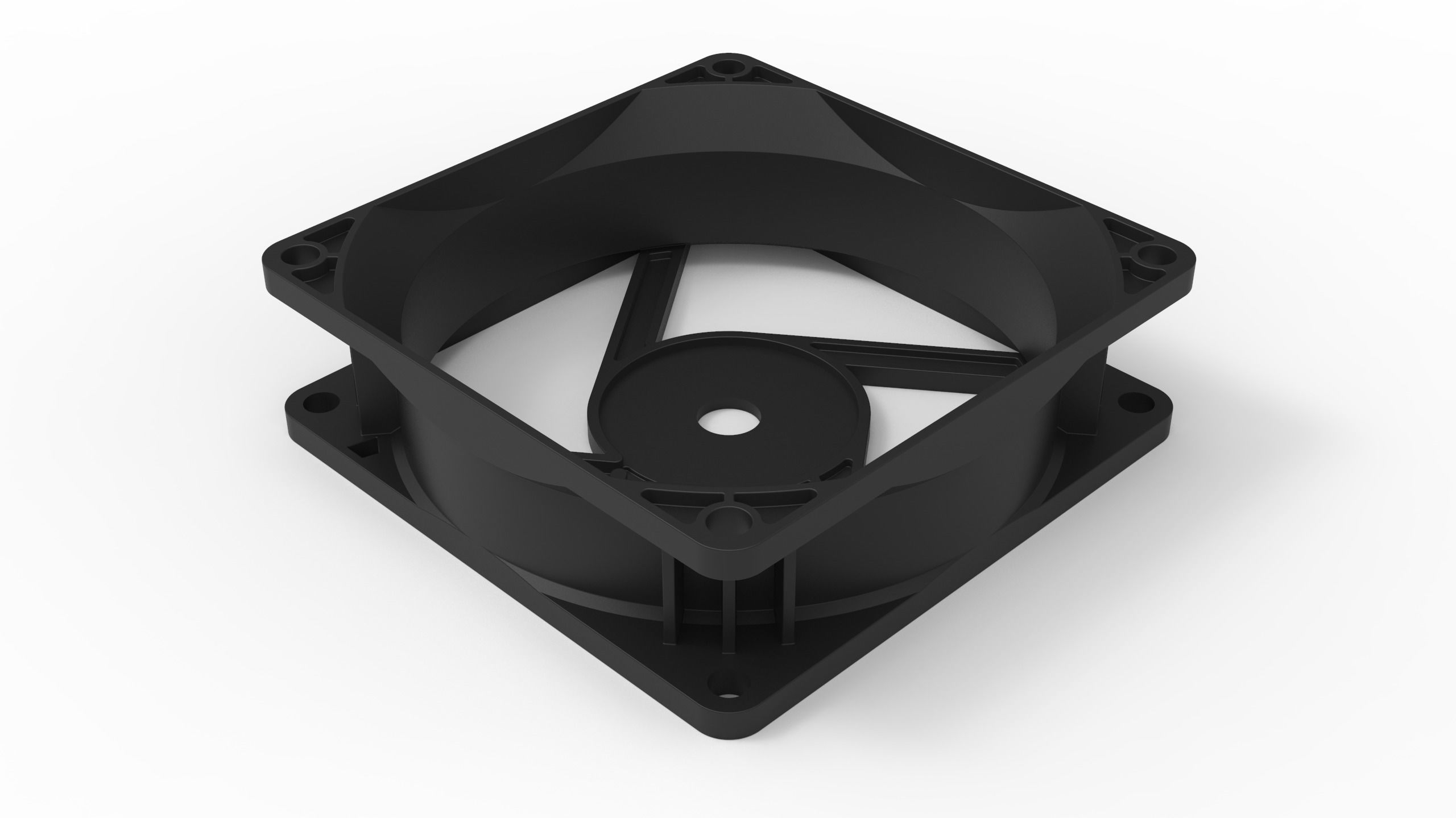 Computer Cooling Fan Case with Fan Blade 3D print model_2